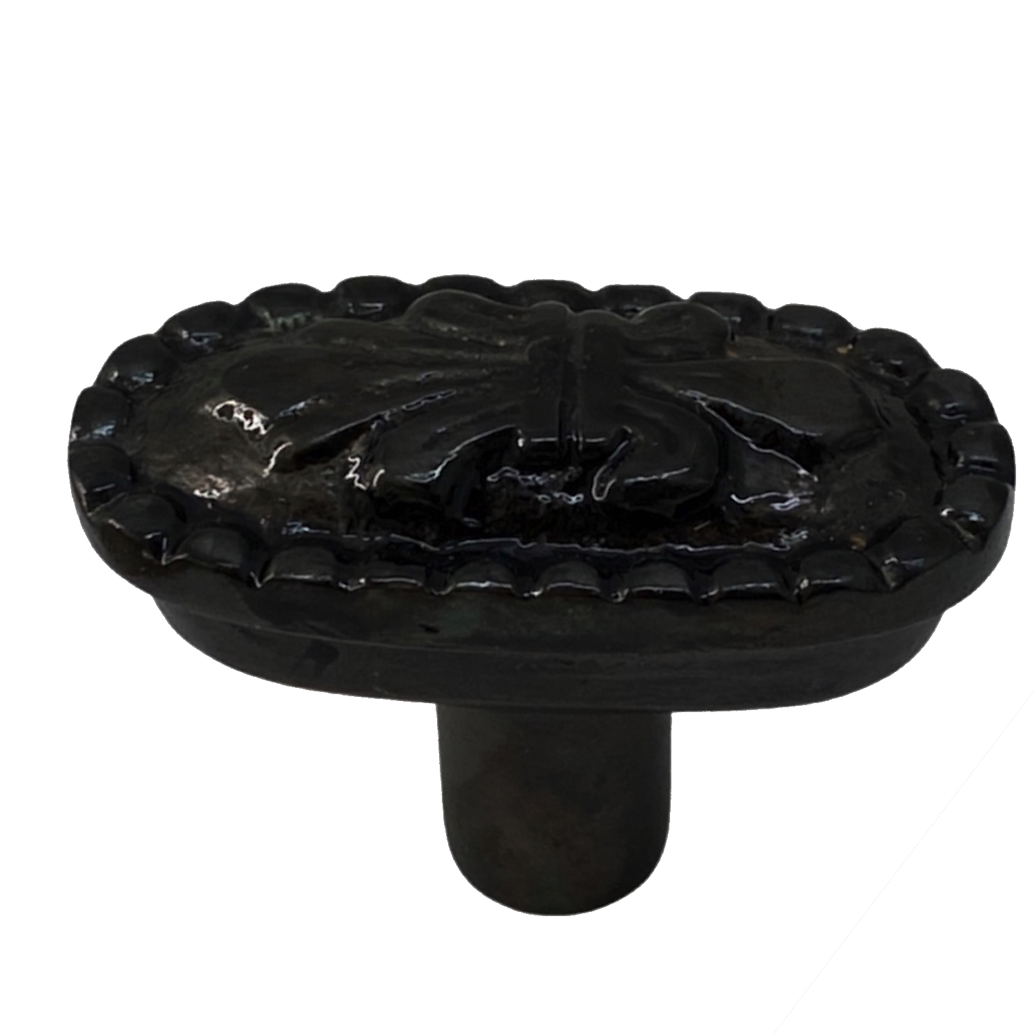 Solid Brass Fleur De Lis Oval Cabinet Knob 2 Inch -4 Choices of Finish - Picture 15 of 19