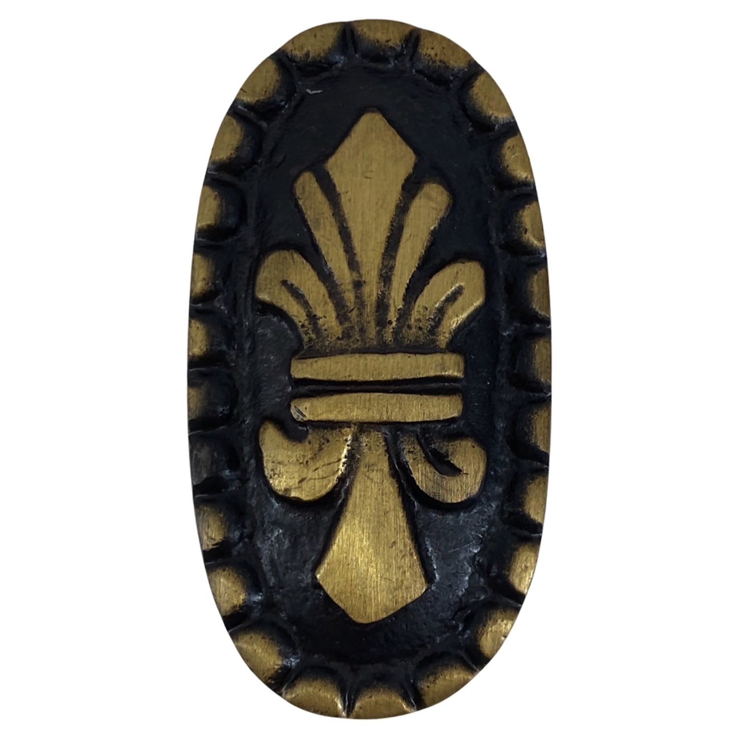 Solid Brass Fleur De Lis Oval Cabinet Knob 2 Inch -4 Choices of Finish - Picture 16 of 19