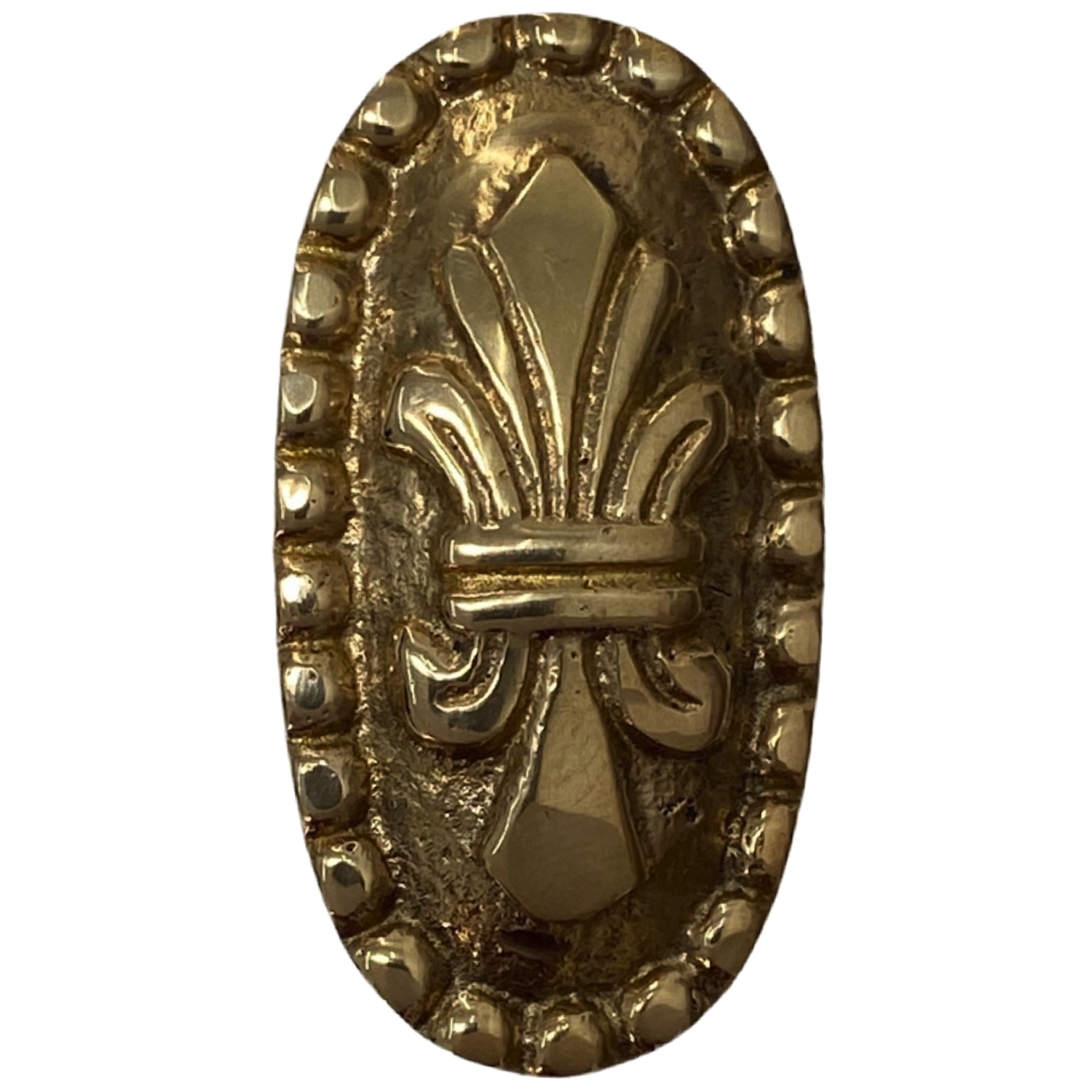 Solid Brass Fleur De Lis Oval Cabinet Knob 2 Inch -4 Choices of Finish - Picture 10 of 19
