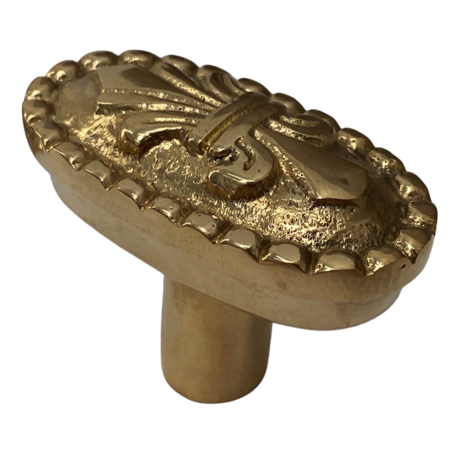 Solid Brass Fleur De Lis Oval Cabinet Knob 2 Inch -4 Choices of Finish - Picture 11 of 19