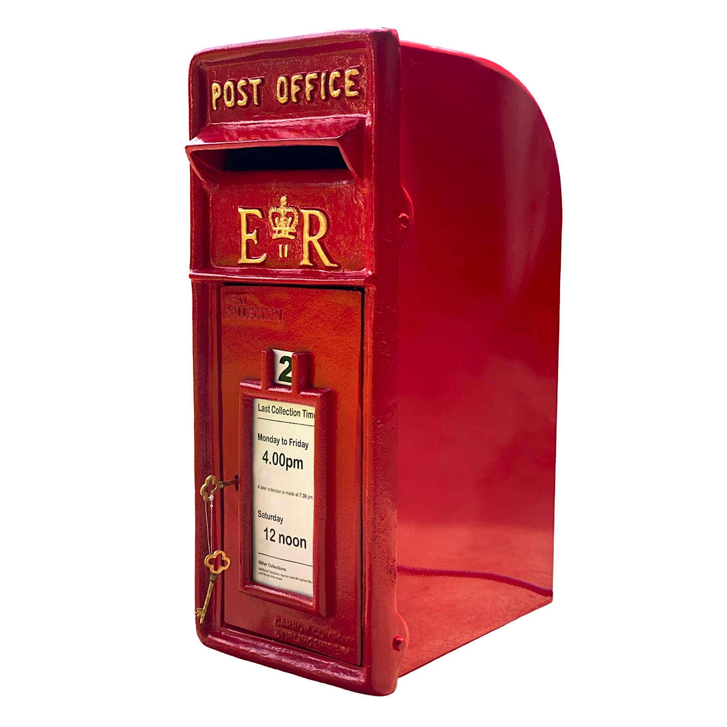 Royal ER II Post Box Mailbox in Red Cast Iron - Wall Mounted or Standing - Picture 9 of 11