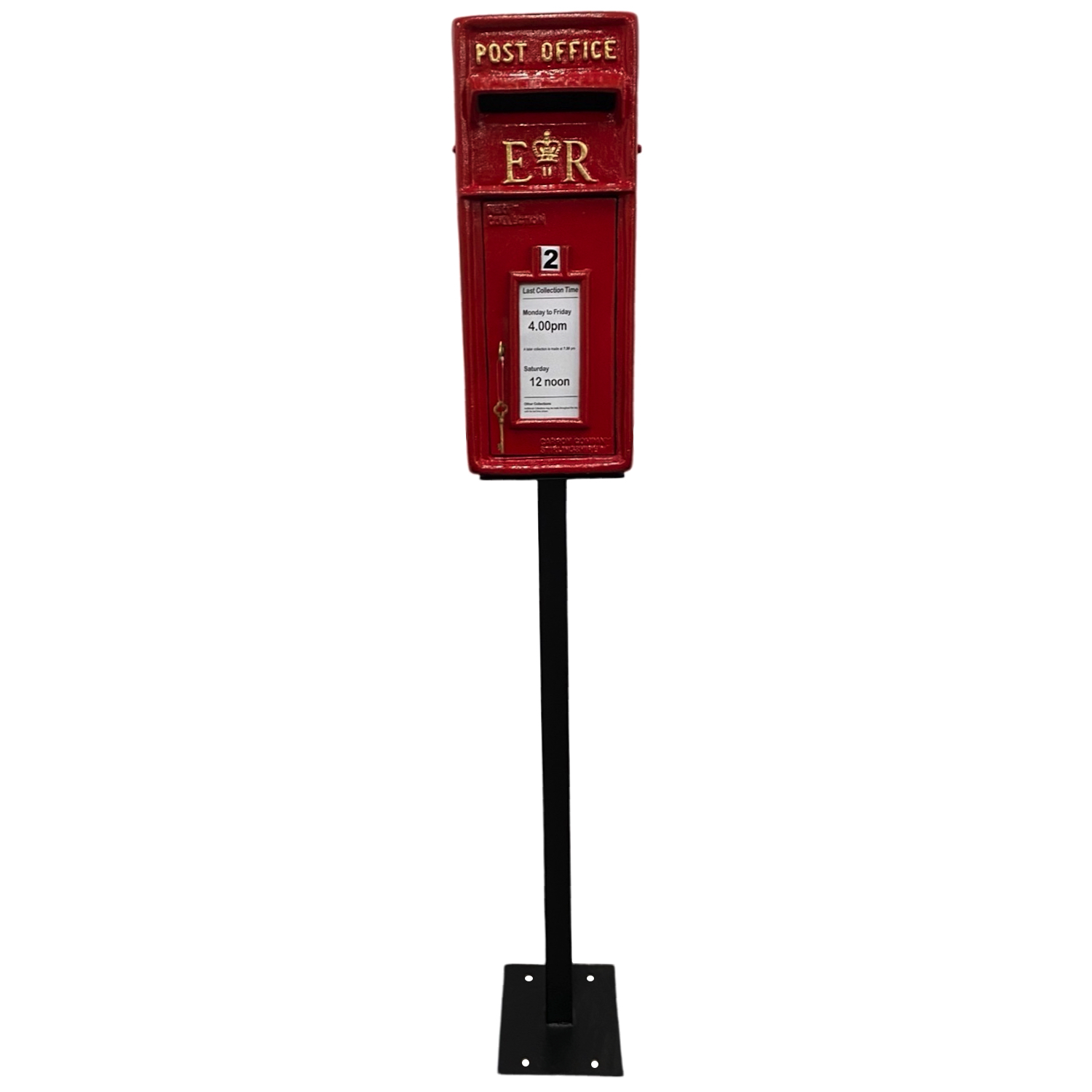 Royal ER II Post Box Mailbox in Red Cast Iron - Wall Mounted or Standing - Picture 10 of 11