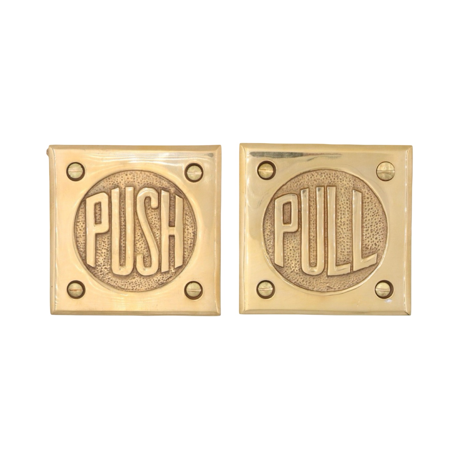 Push and Pull Door Finger Plate Set Solid Cast Brass- 3 Finish Choices