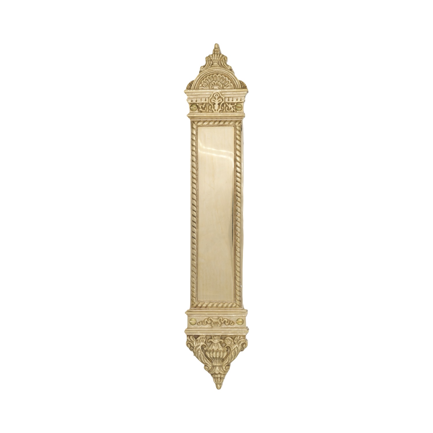 Solid Brass Fan Push Plate for Commercial Doors - 2 Finish Choices