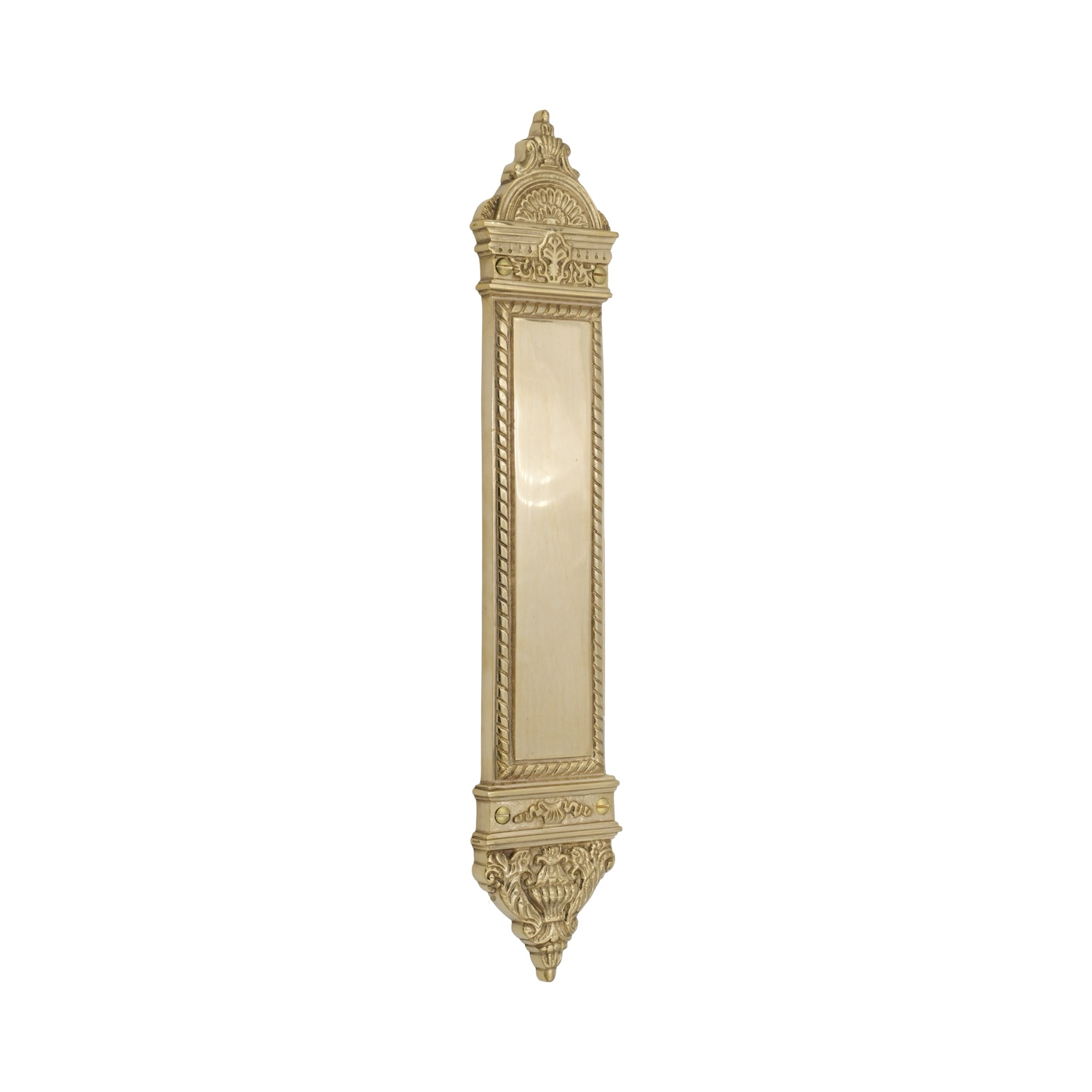 Solid Brass Fan Push Plate for Commercial Doors - 2 Finish Choices