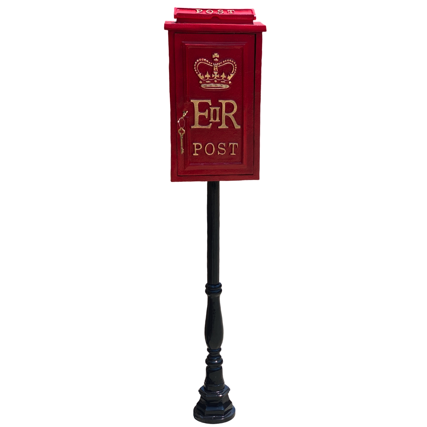 Royal ER II Post Box Mail Slot in Red Cast Iron - Wall Mounted or Standing - Picture 5 of 6