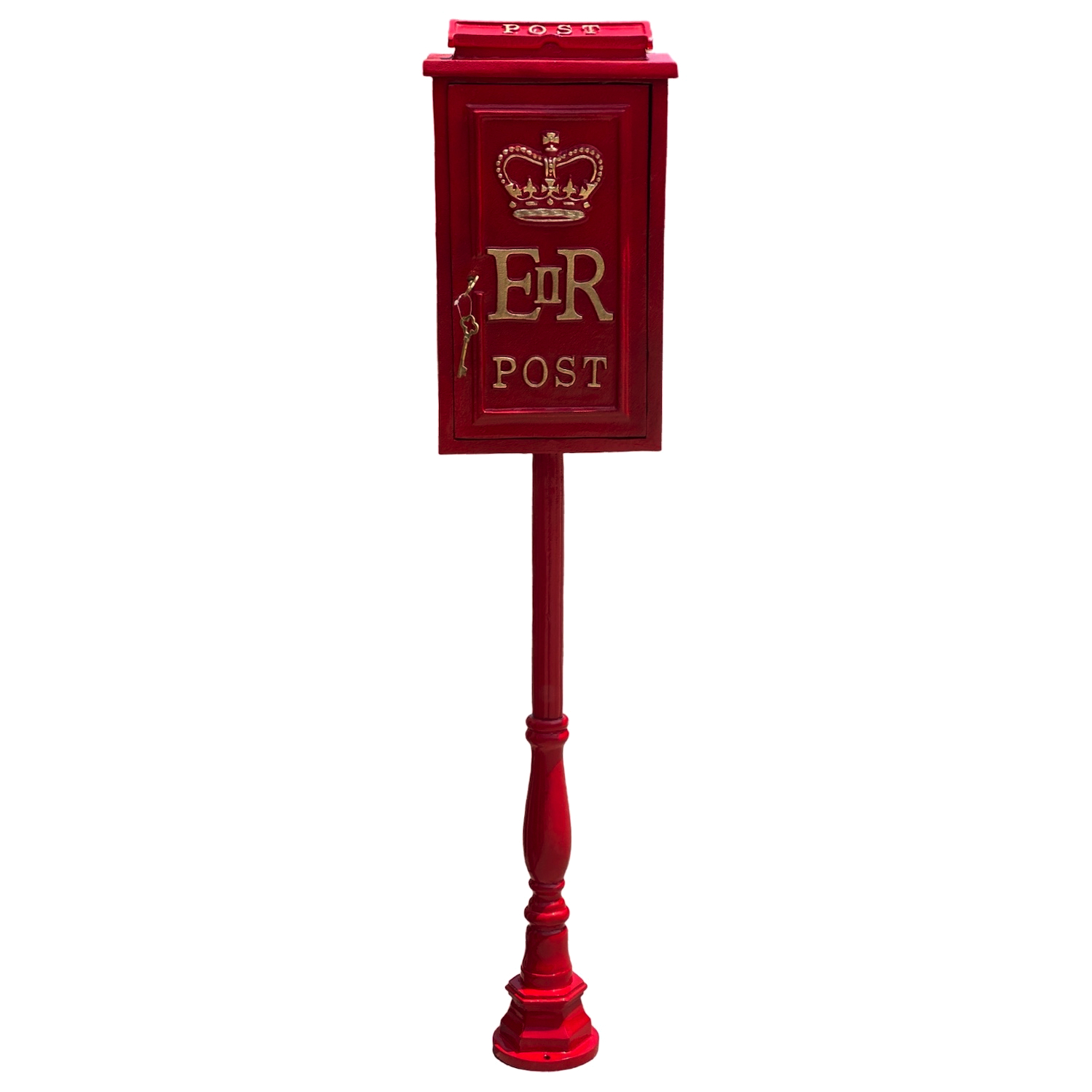Royal ER II Post Box Mail Slot in Red Cast Iron - Wall Mounted or Standing - Picture 6 of 6