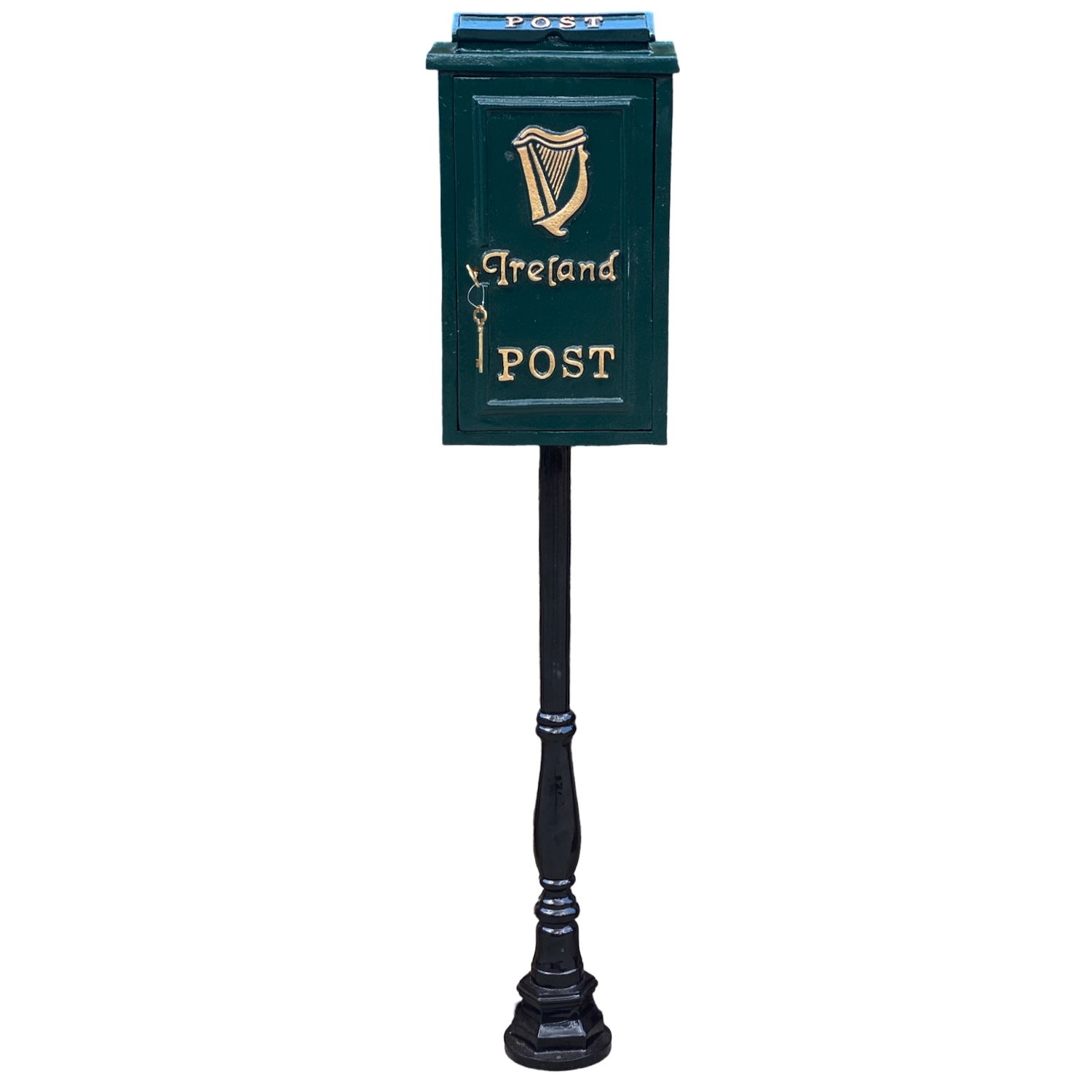 Irish Harp Irish Post Mailbox Slot Green Cast Iron – Wall Mounted or Standing - Picture 5 of 6