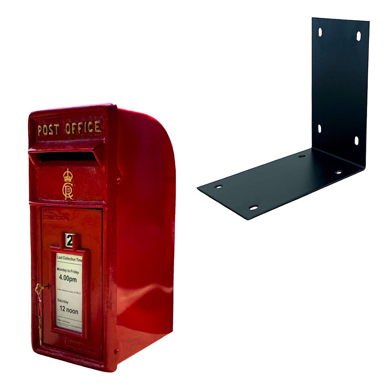 Royal CR III Post Box Mailbox in Red Cast Iron - Wall Mounted or Standing - Picture 9 of 9