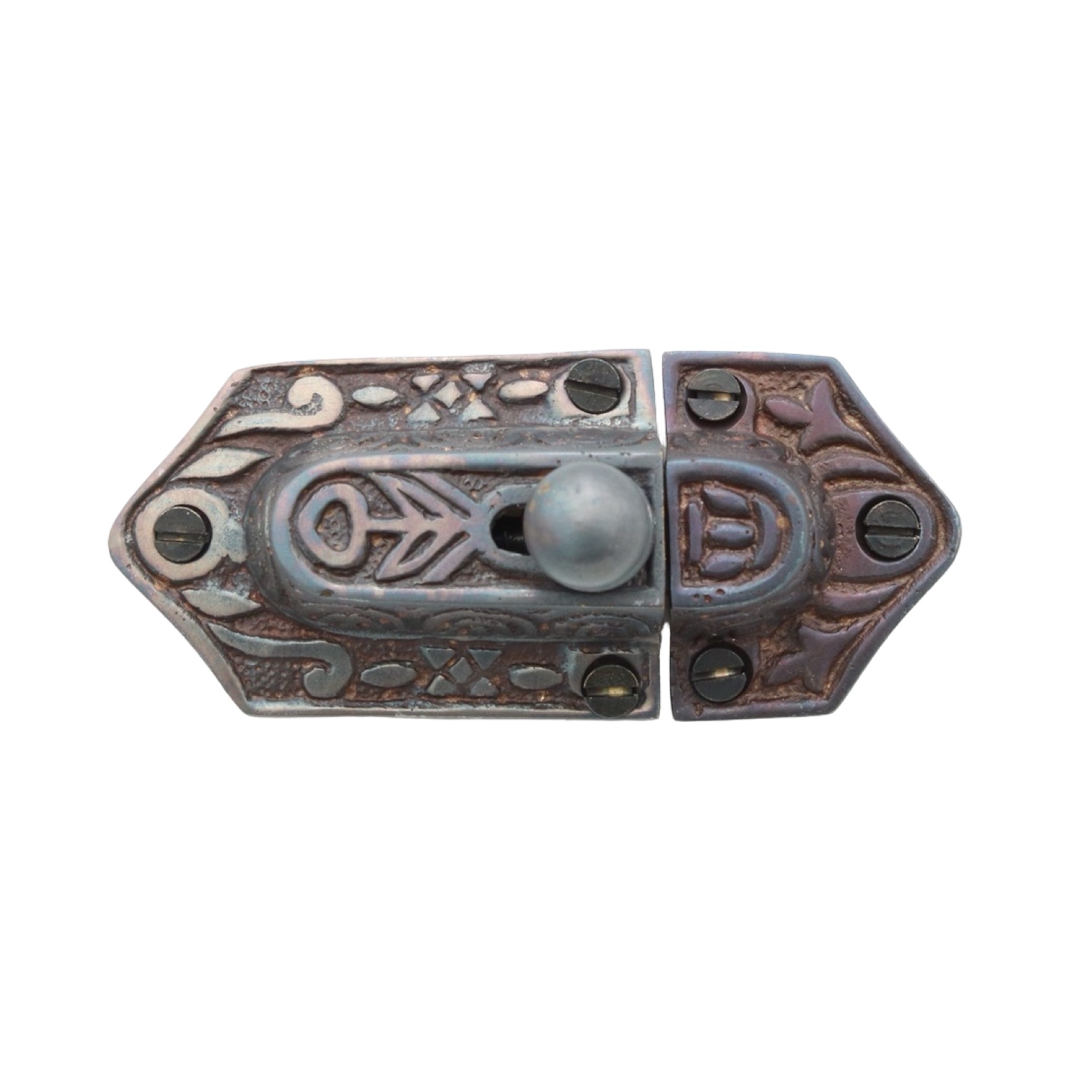 Vintage Style Springing Cupboard Latch with Knob – 3 Finish Choices