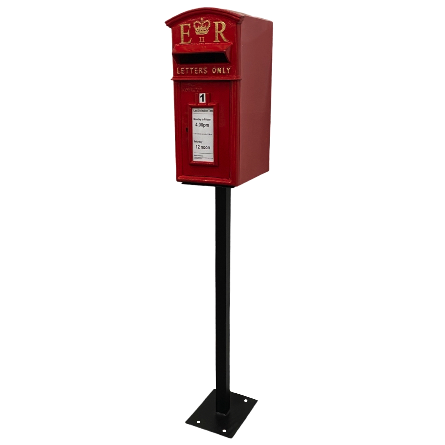 Royal ER II Letters Only Mailbox in Red Cast Iron – Wall Mounted or Standing - Picture 9 of 10