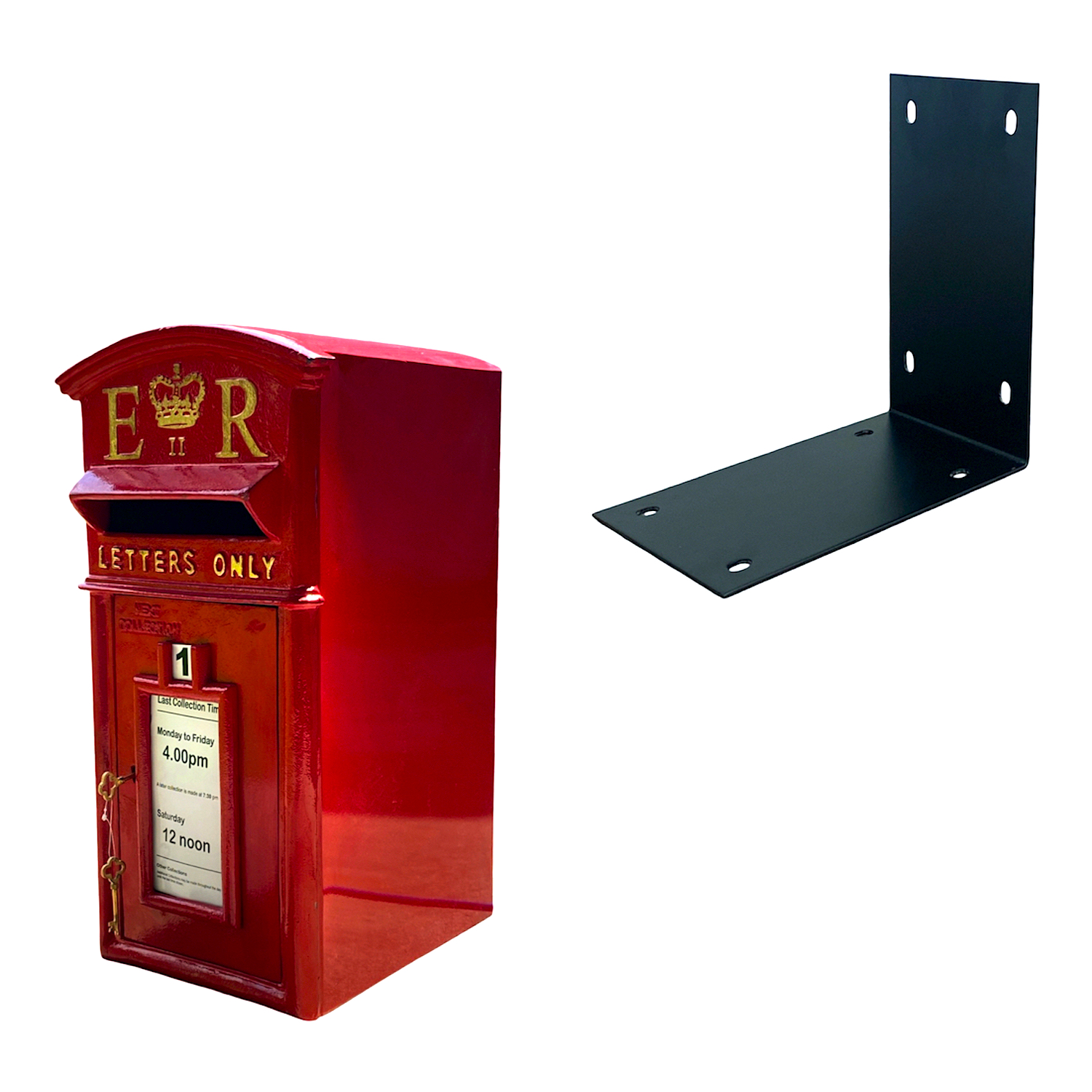 Royal ER II Letters Only Mailbox in Red Cast Iron – Wall Mounted or Standing - Picture 10 of 10