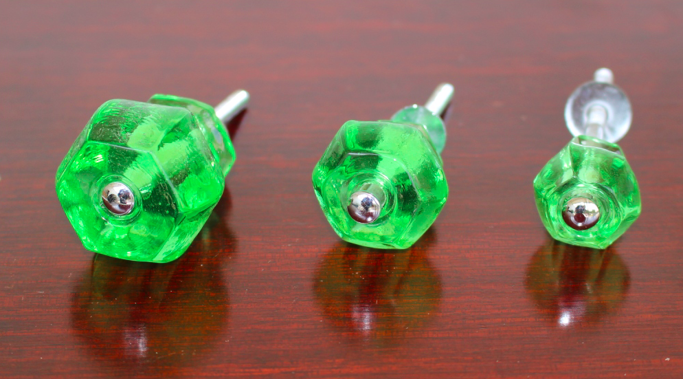GREEN Glass Cabinet Knobs 1.25 Inch Pulls Dresser Drawer Hardware - Picture 10 of 16