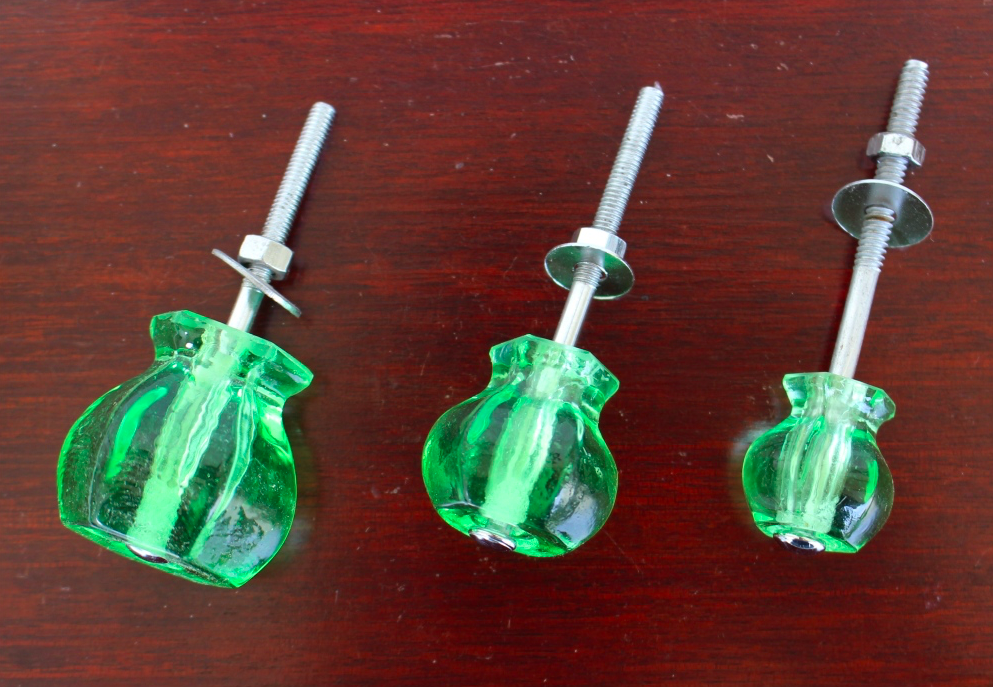 GREEN Glass Cabinet Knobs 1.25 Inch Pulls Dresser Drawer Hardware - Picture 11 of 16