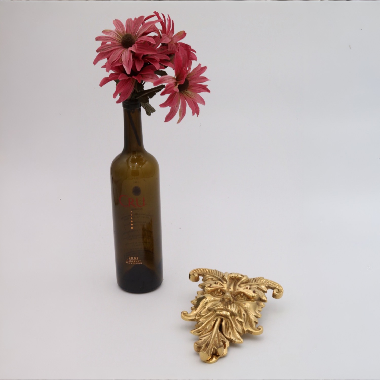 Gothic Rams Head Door Knocker Cast Brass - 2 Finish Choices