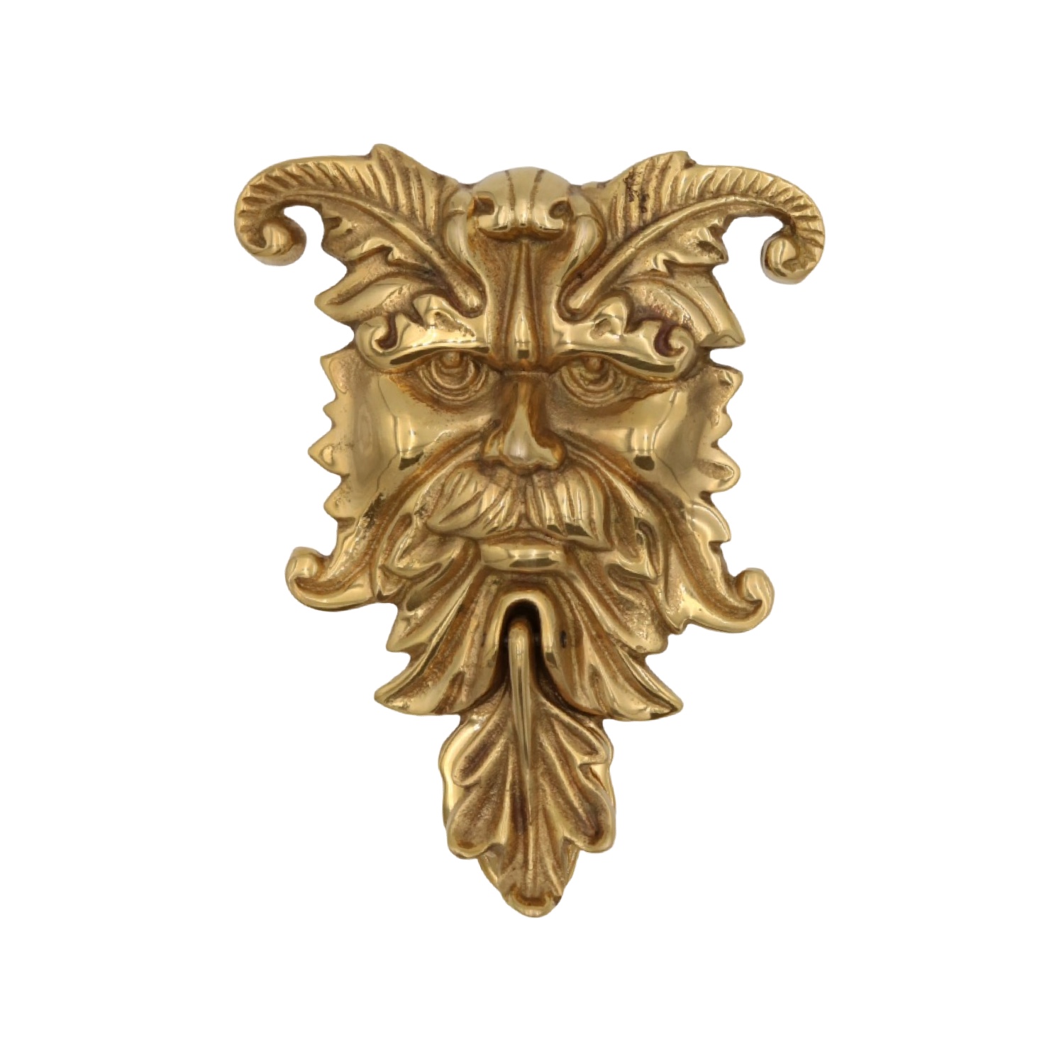 Gothic Rams Head Door Knocker Cast Brass - 2 Finish Choices