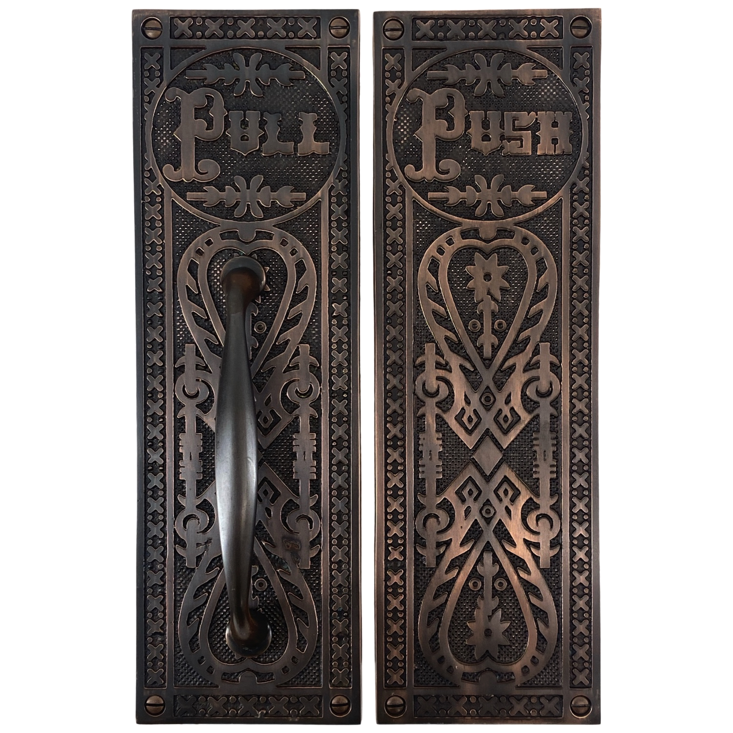 Juego de puertas victorianas Push and Pull con diseño de latón en relieve - The Gatsby - Imagen 6 de 7