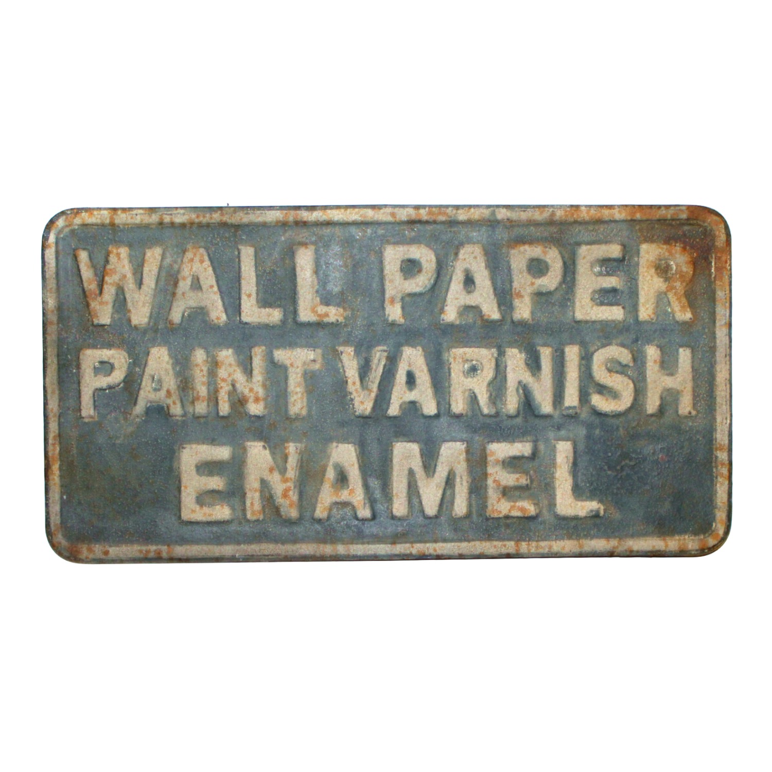 Large Paint and Varnish Sign Vintage Style Stamped Tin 3D Lettering