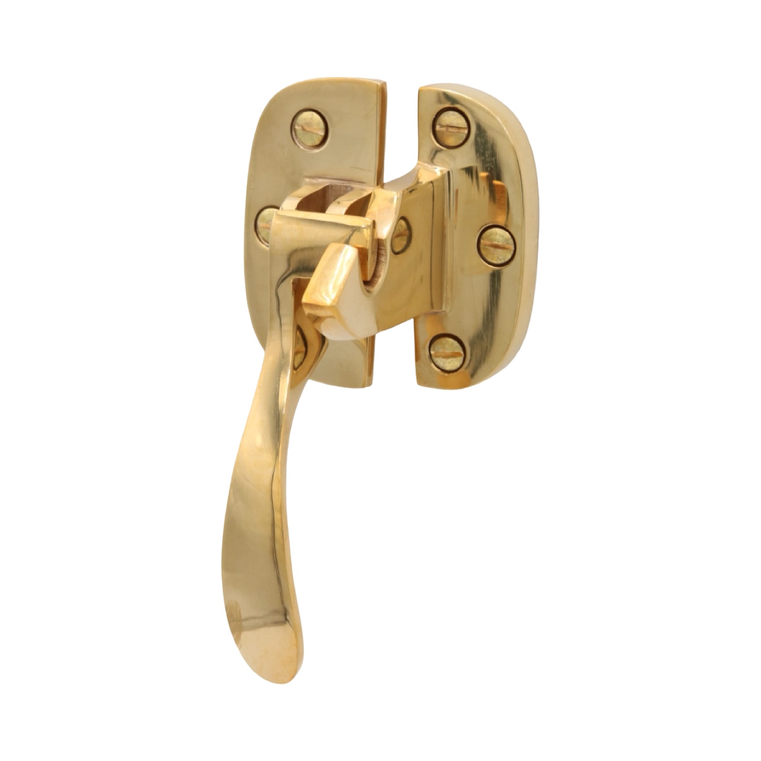 Left or Right Handed Ice Box Latch in Solid Brass for Antique Oak Refrigerator