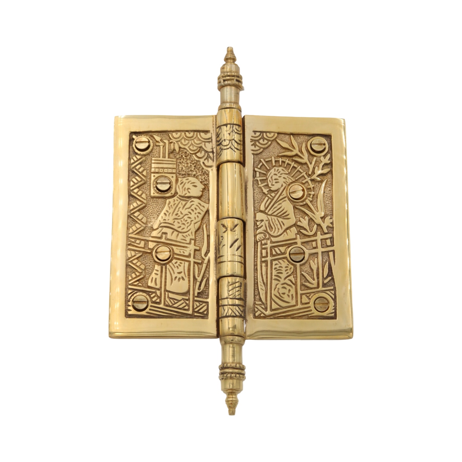Asian Japanese Door Hinge Cast Brass Circa 1880 Design 4.5″ Russell And Erwin