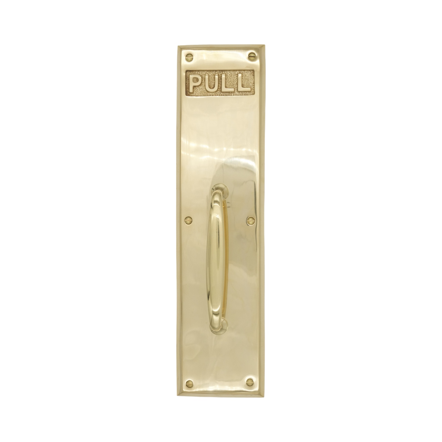 PULL Commercial Door Plate in Heavy Duty Cast Brass – 2 Finish Choices