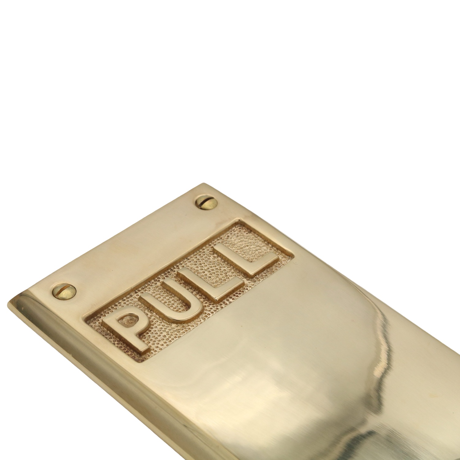 PULL Commercial Door Plate in Heavy Duty Cast Brass - 2 Finish Choices