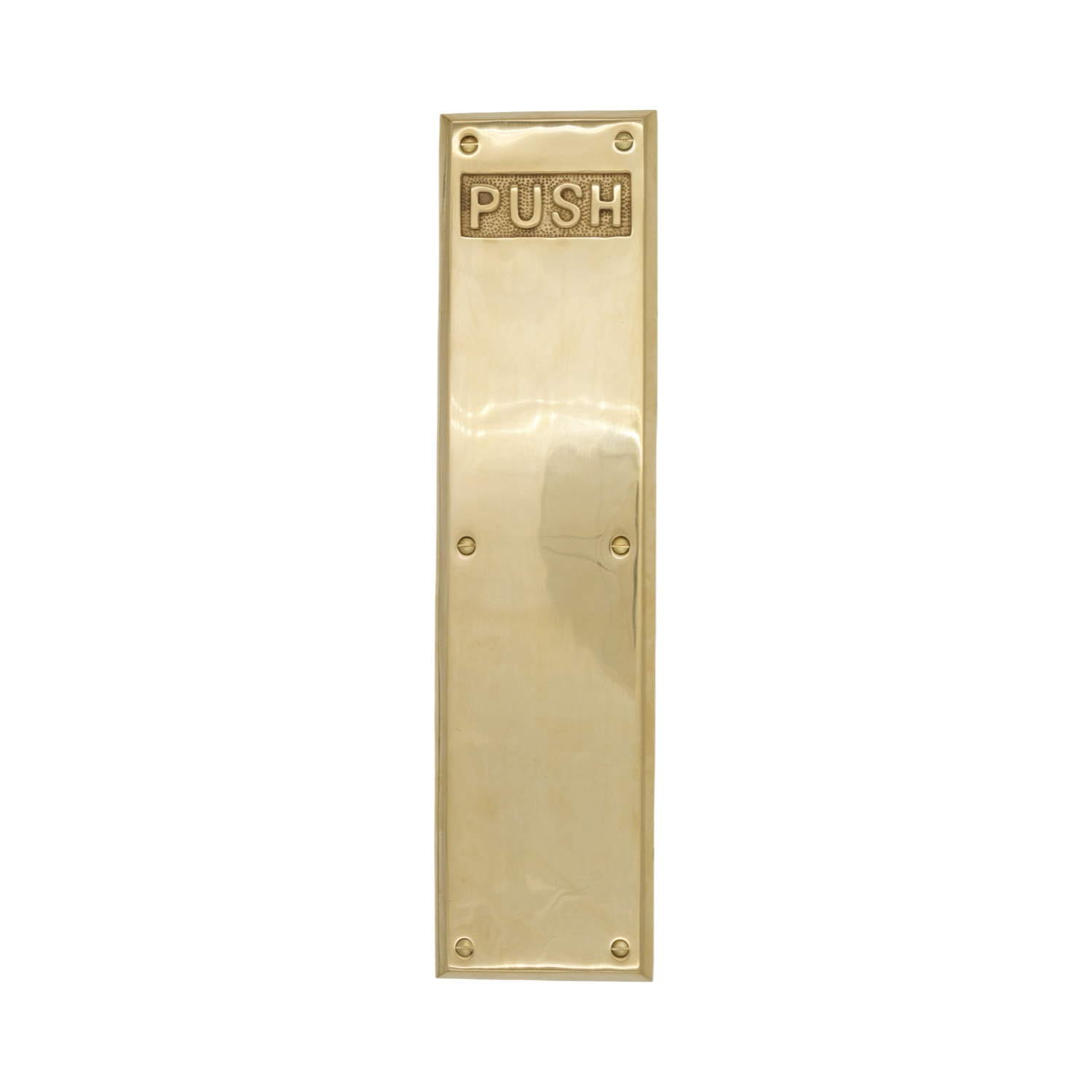 PUSH Commercial Door Plate in Heavy Duty Cast Brass - 2 Finish Choices