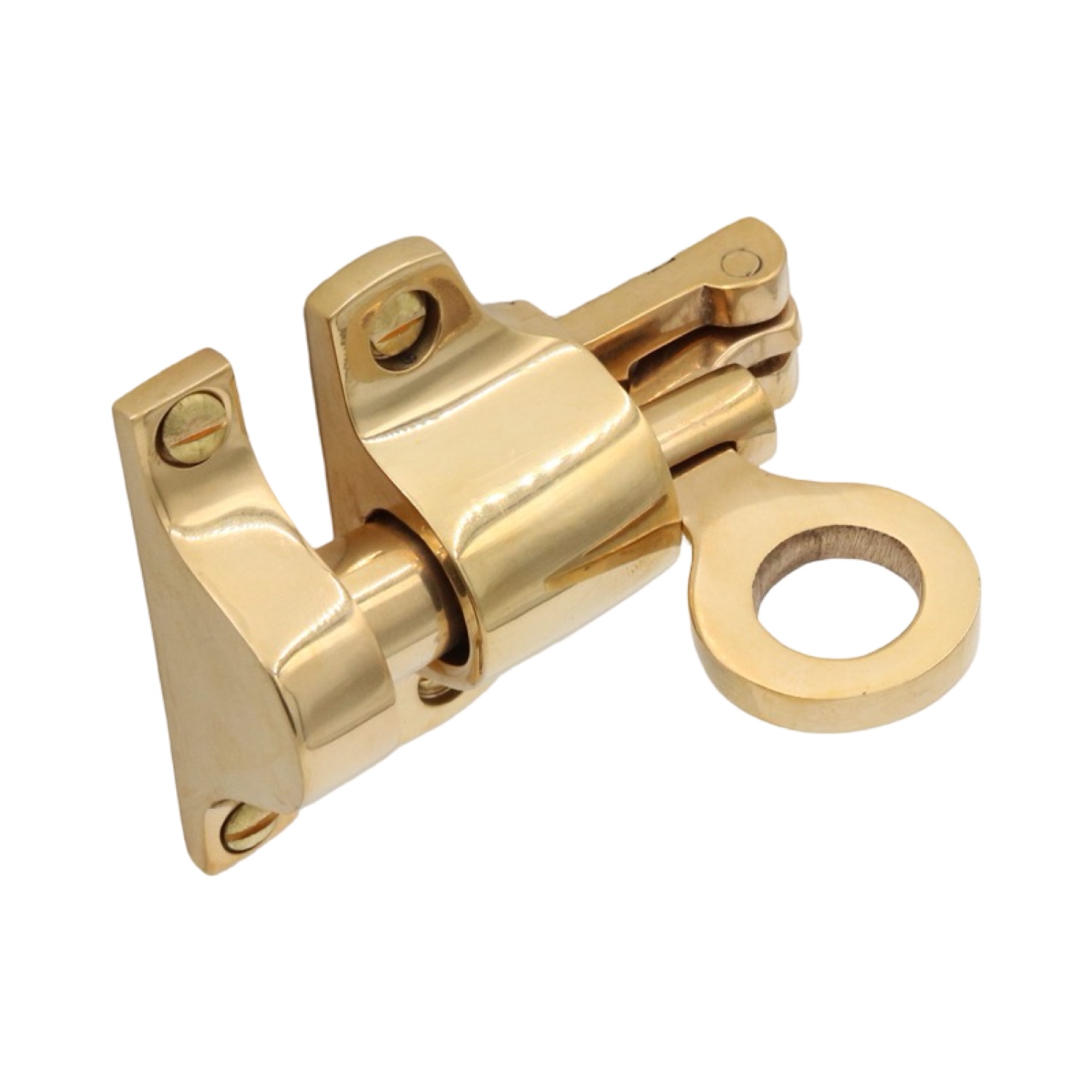 Brass Springing Transom Window Casement Latch with Pull Handle - Choose Finish