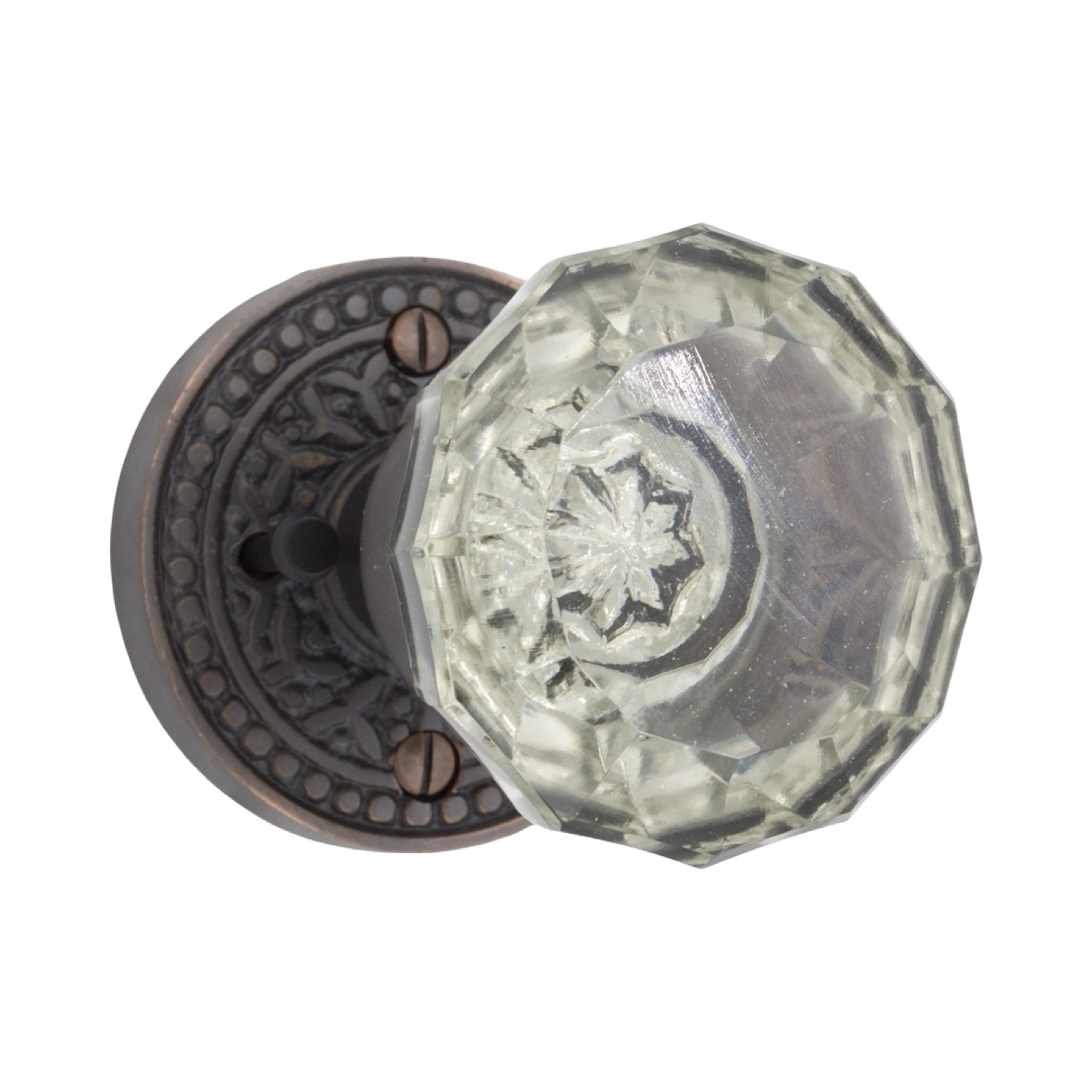 Rice Round Rosette PRIVACY Set in Oil Rubbed Bronze – 5 Door Knob Choices