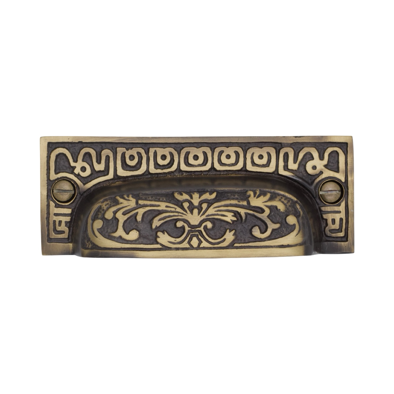 Victorian Style Rectangle Bin Pull Solid Brass – 4 Finish Choices