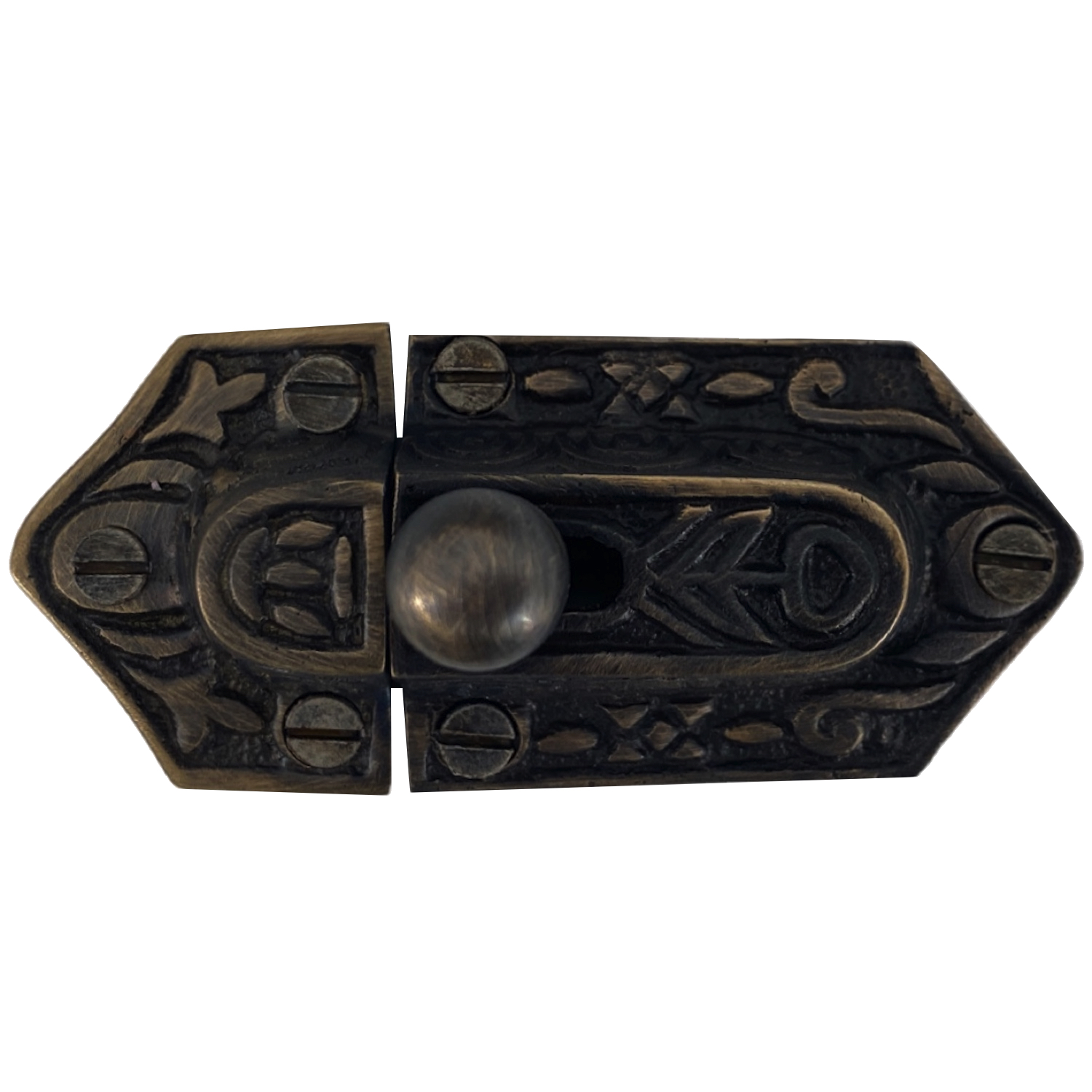 Pestillo de armario estilo vintage con perilla de bronce o latón - Imagen 11 de 11