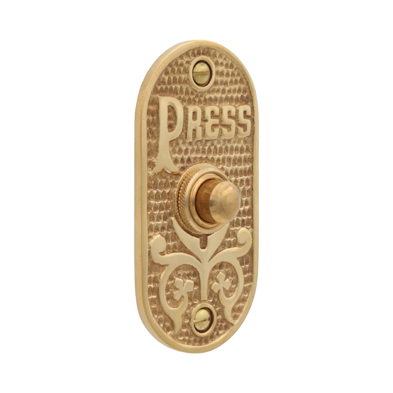 PRESS Oval Push Button Doorbell Solid Cast Brass - 3 Finish Choices