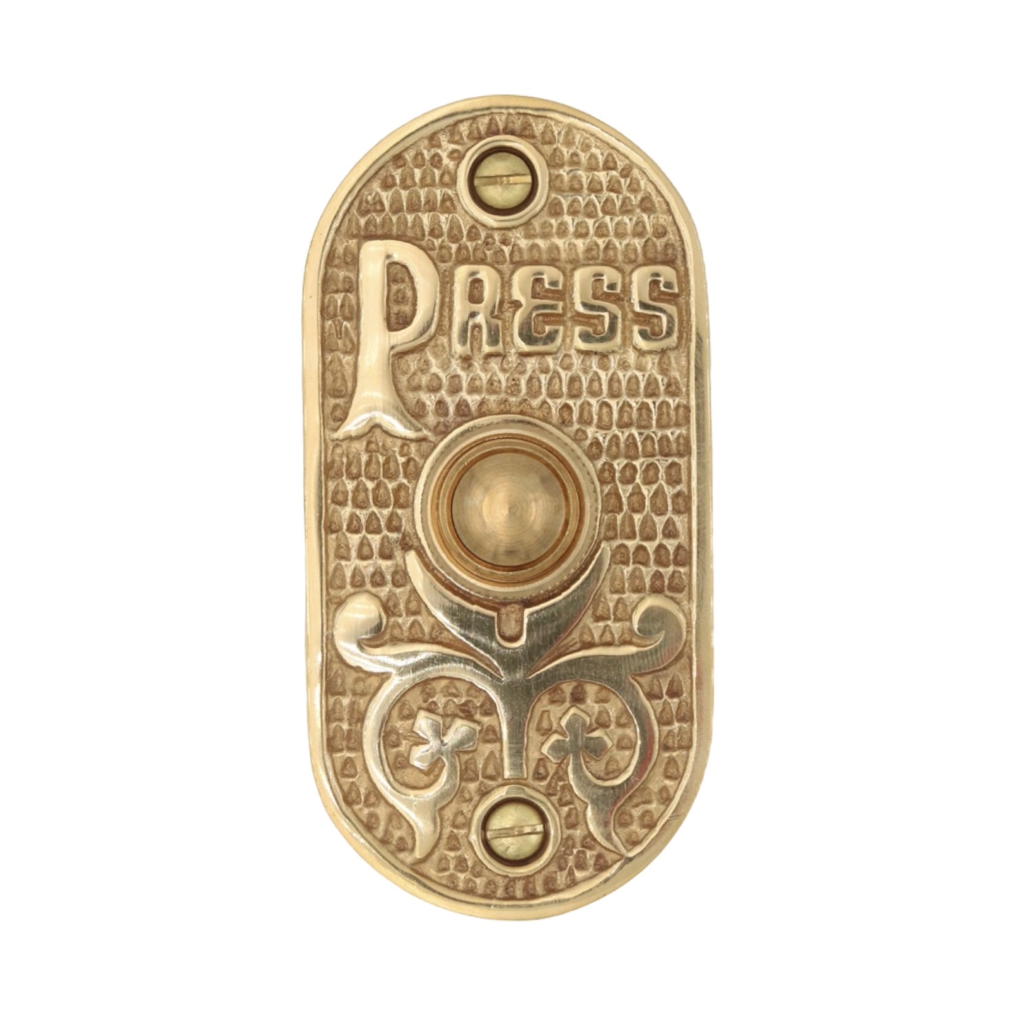 PRESS Oval Push Button Doorbell Solid Cast Brass - 3 Finish Choices