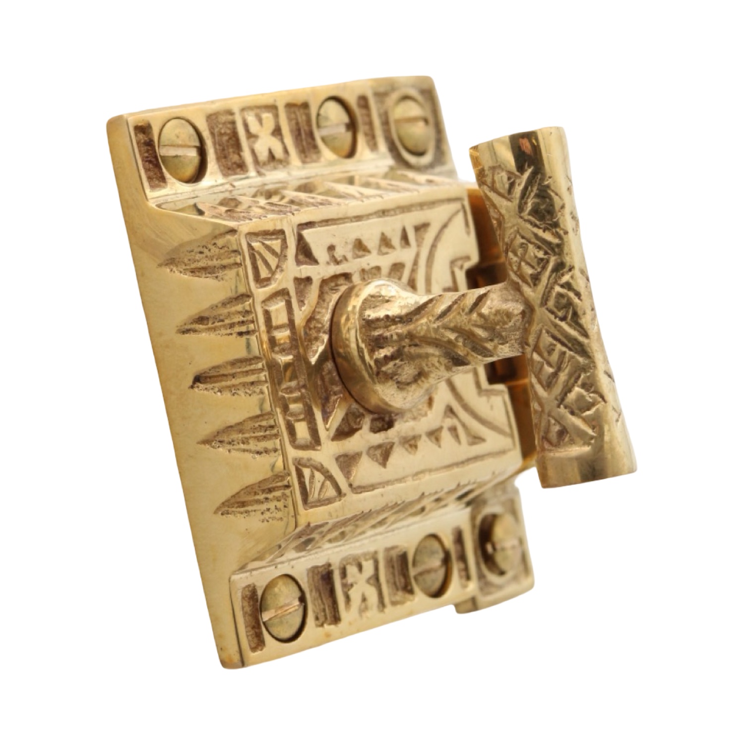 Square Surface Spring Latch in Brass - 3 Finish Choices