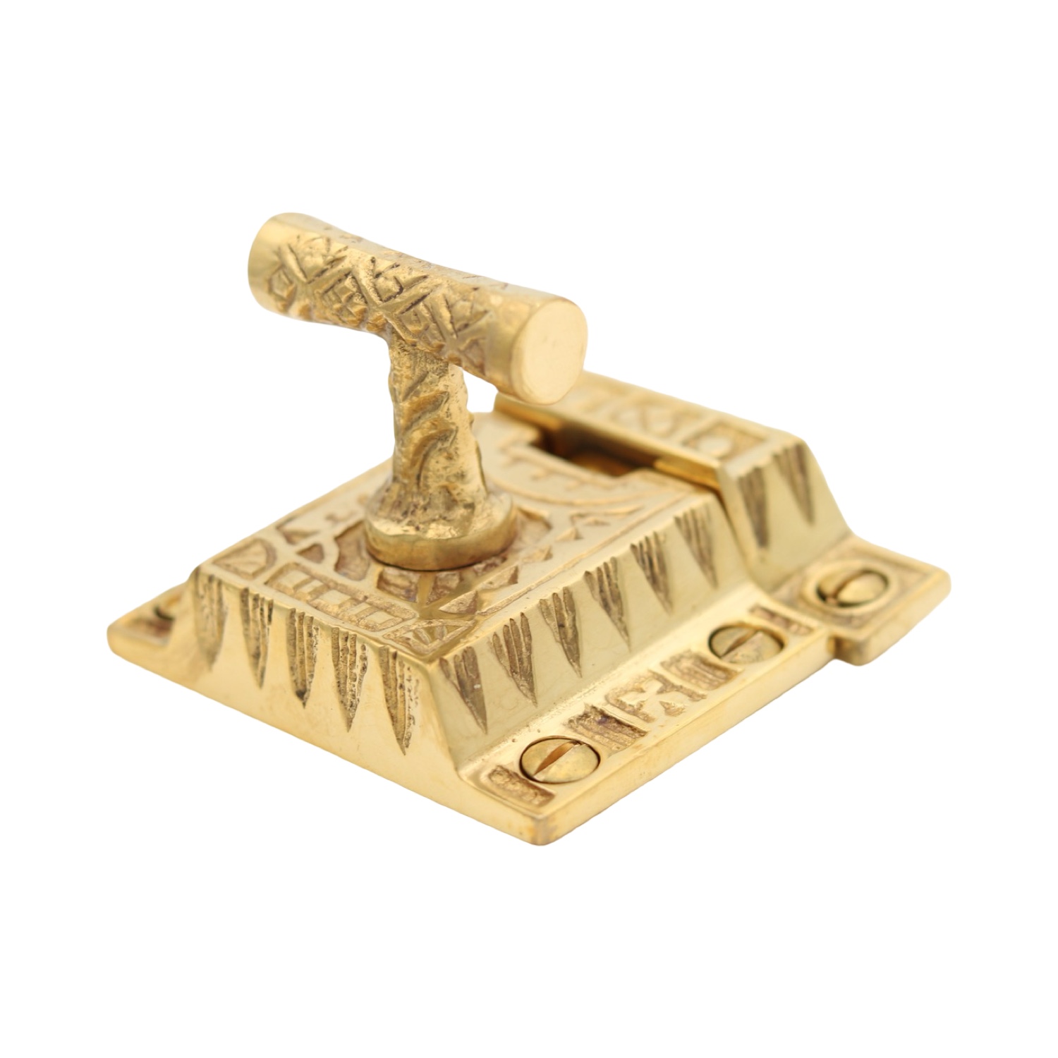 Square Surface Spring Latch in Brass - 3 Finish Choices
