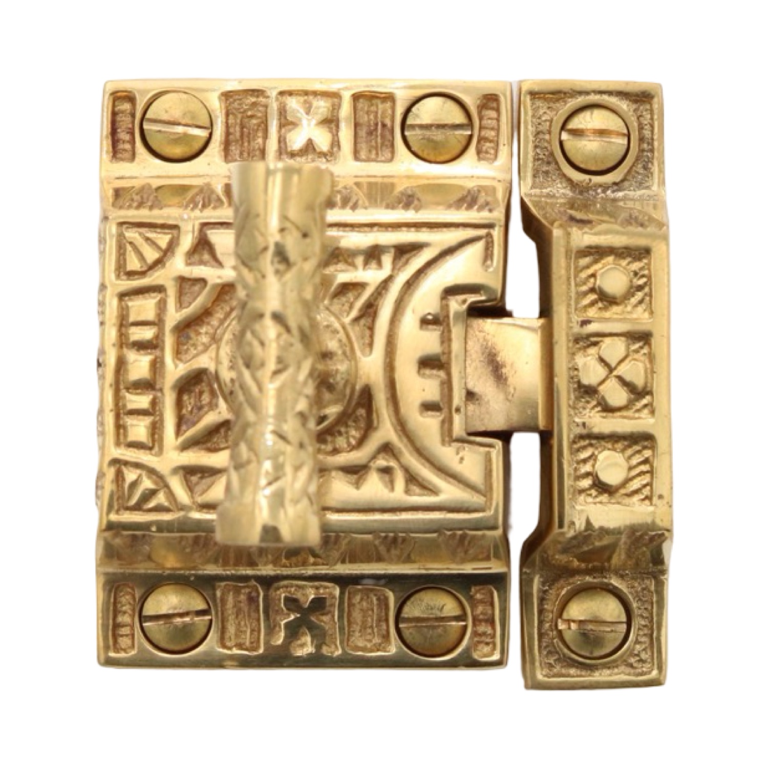 Square Surface Spring Latch in Brass - 3 Finish Choices