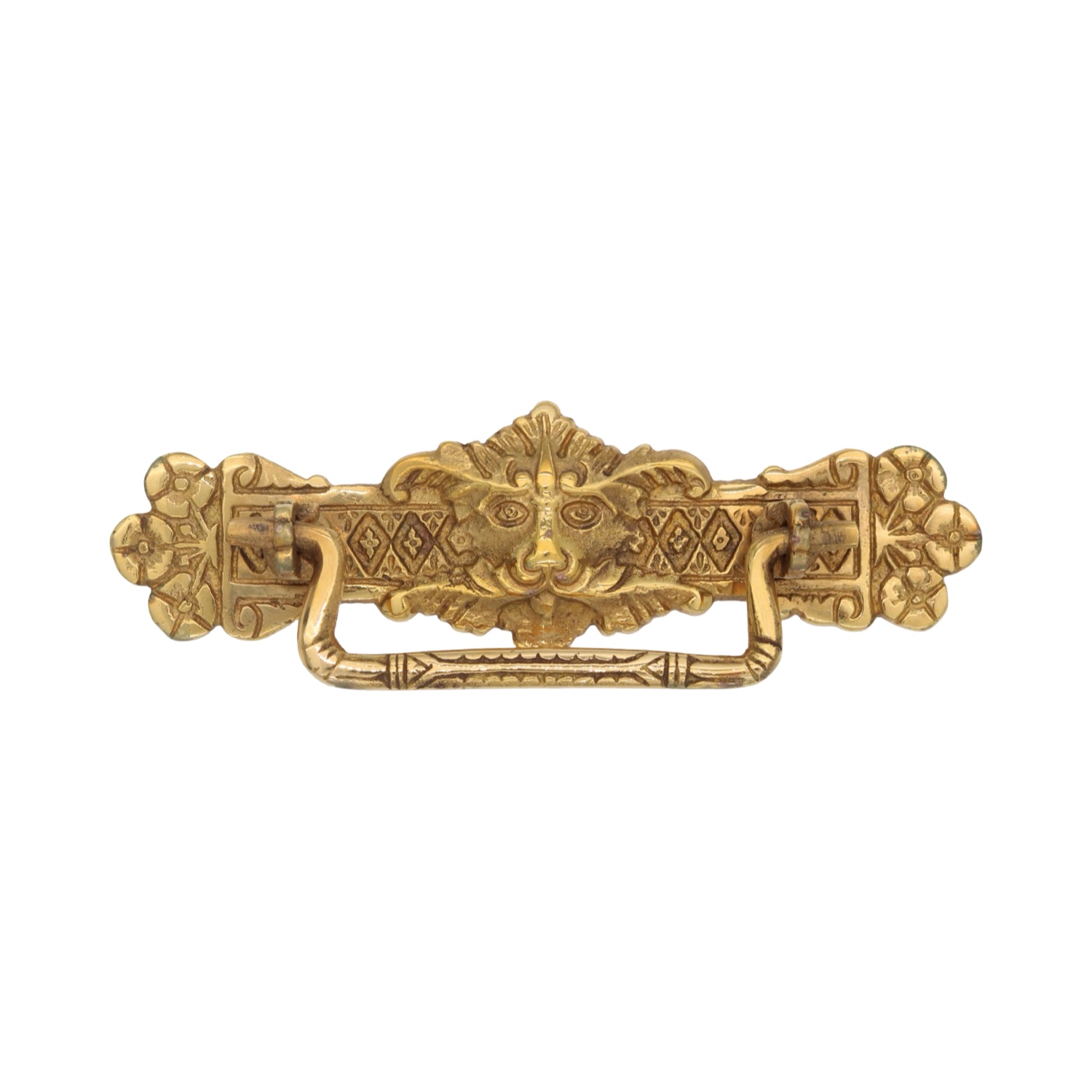 Old Man Wind Dresser Drawer Pull Solid Cast Brass – 2 Finish Choices