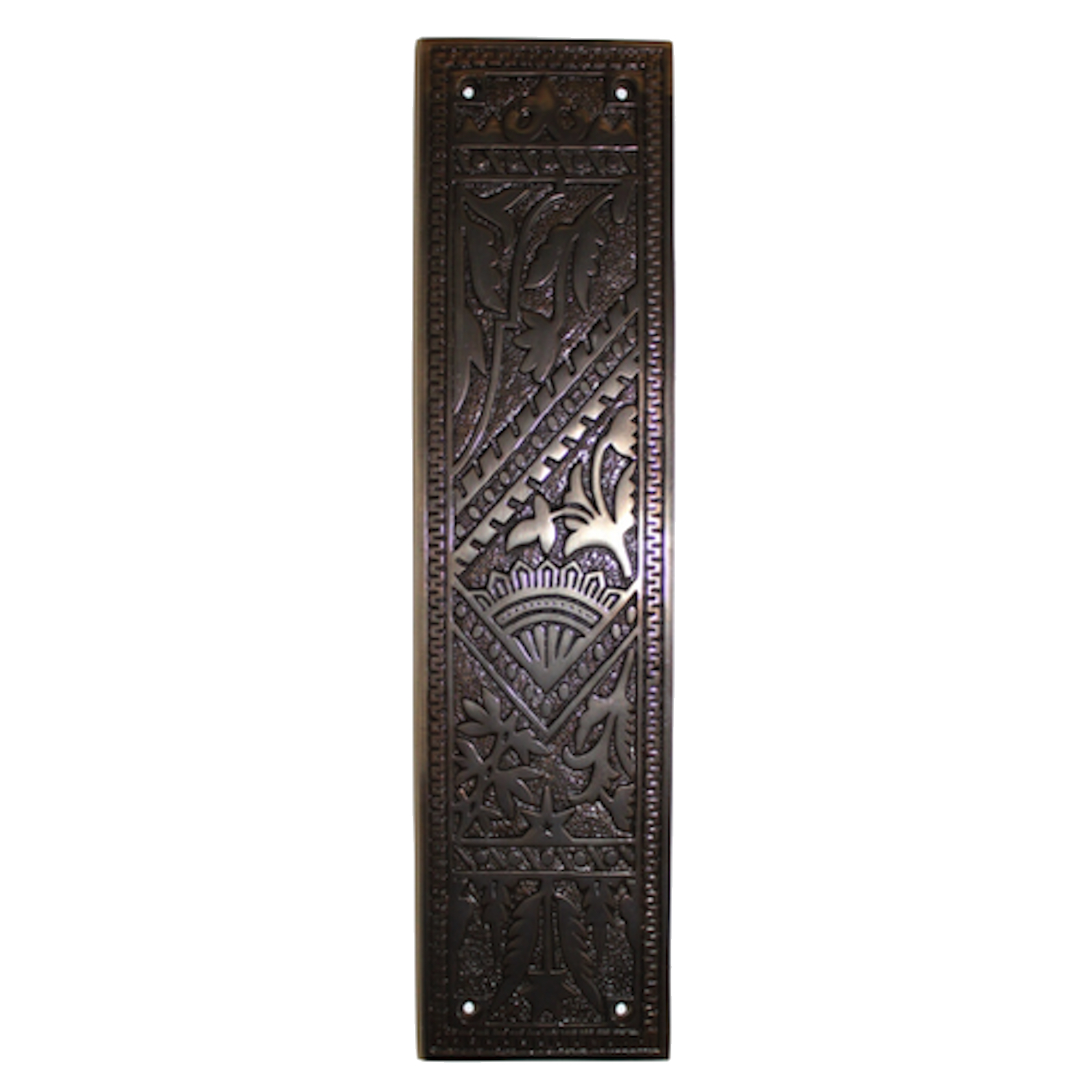 Placa de empuje de latón estilo victoriano con diseño de ventilador oriental 12 pulgadas - Imagen 8 de 8