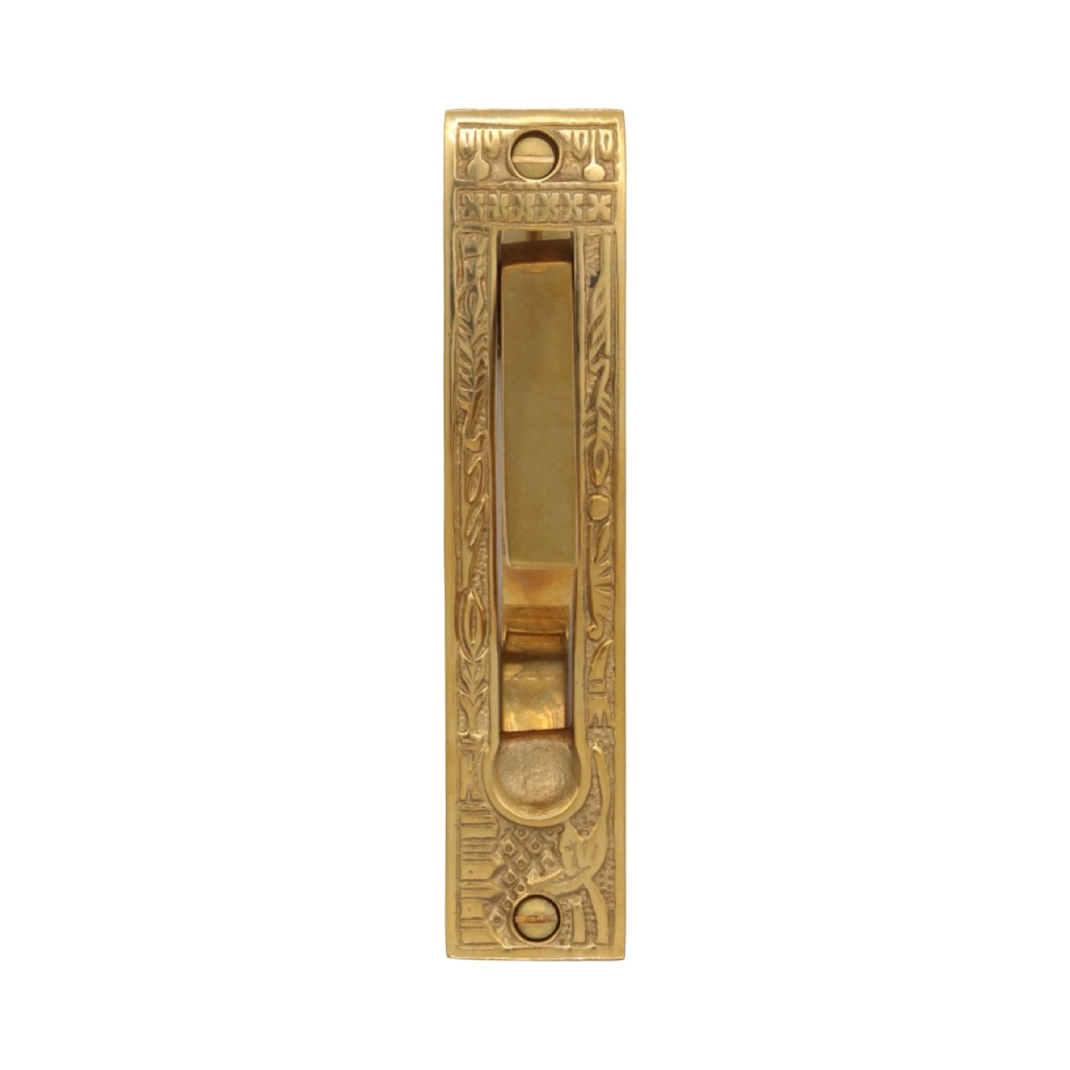 Solid Brass Victorian Pocket Door Pull - 3 Finish Choices