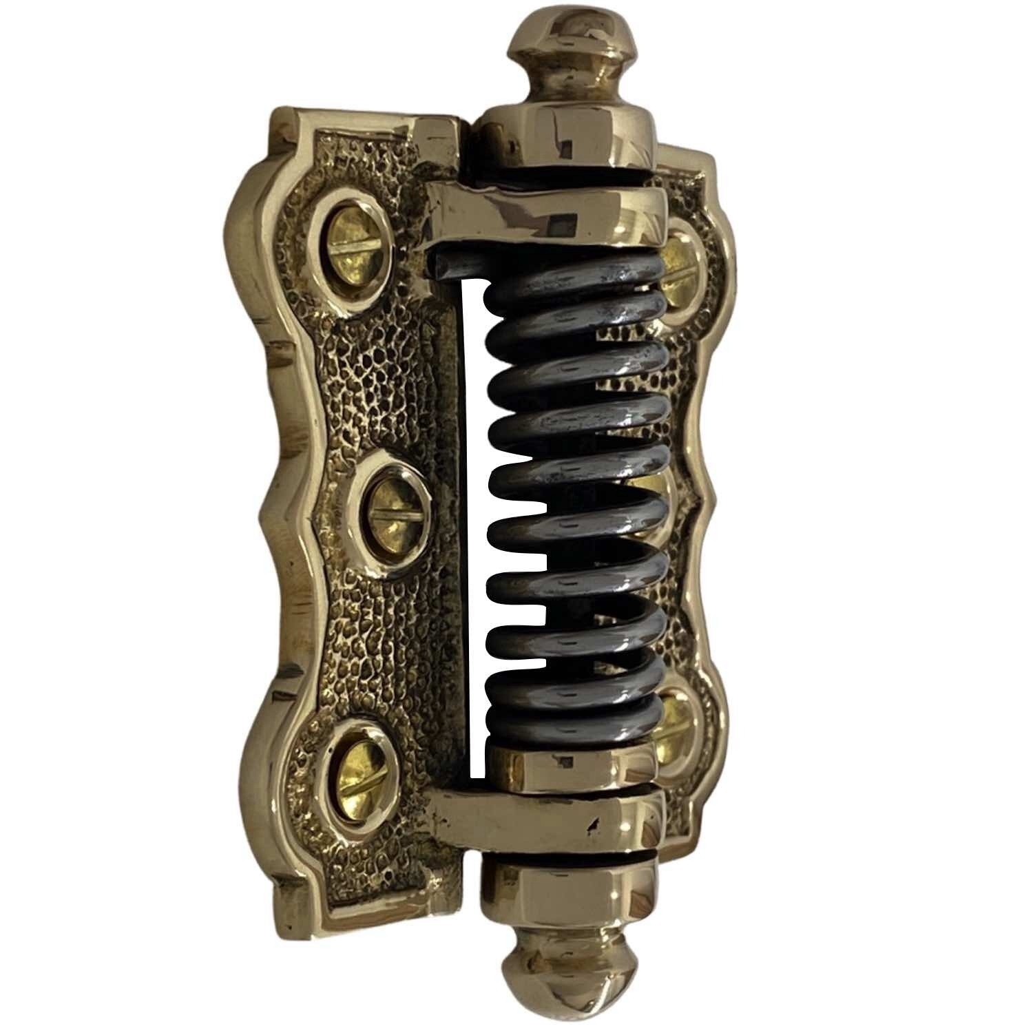 Bisagra de puerta de latón o bronce estilo victoriano con pantalla de resorte - Imagen 7 de 9