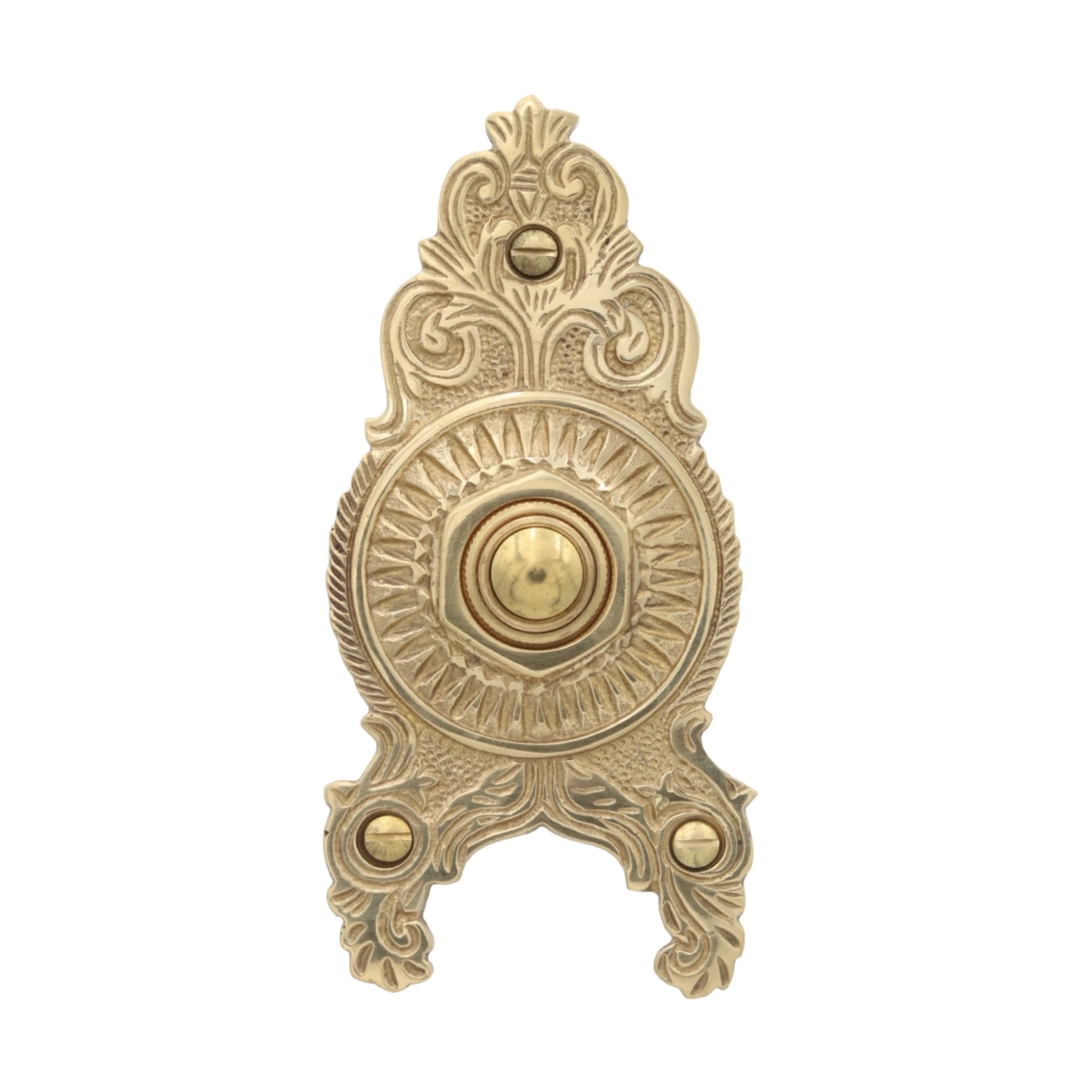 Victorian Brass Doorbell Push Button Sunburst Renovation Hardware – 3 Finishes
