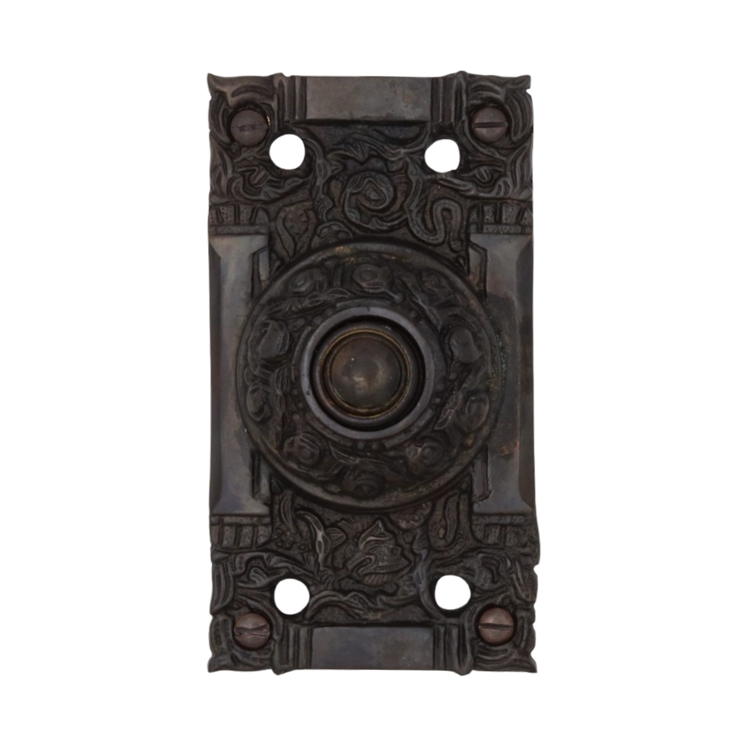 Electric Victorian Cast Brass Replica Push Button Doorbell - 3 Finish Choices