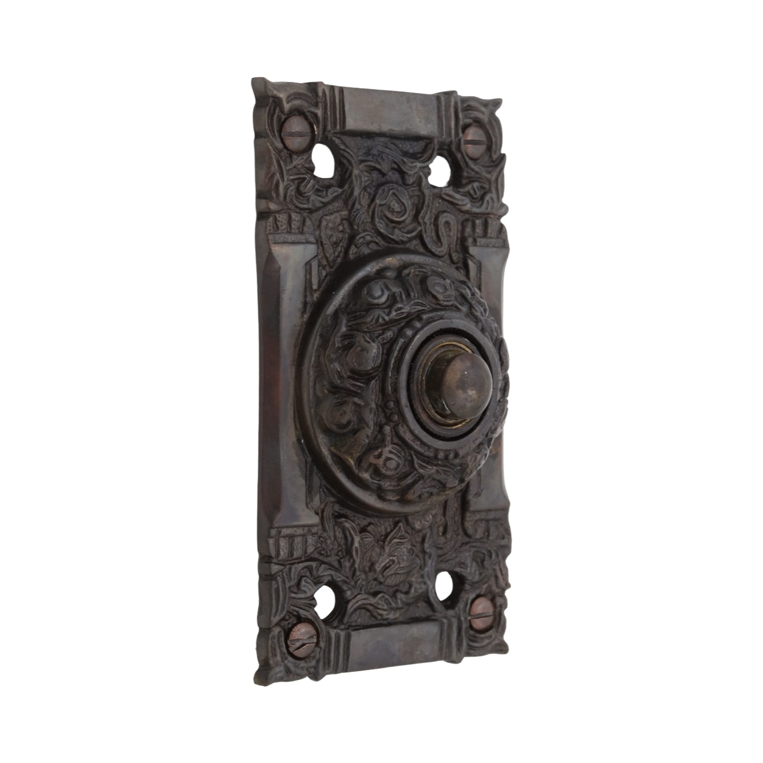 Electric Victorian Cast Brass Replica Push Button Doorbell - 3 Finish Choices