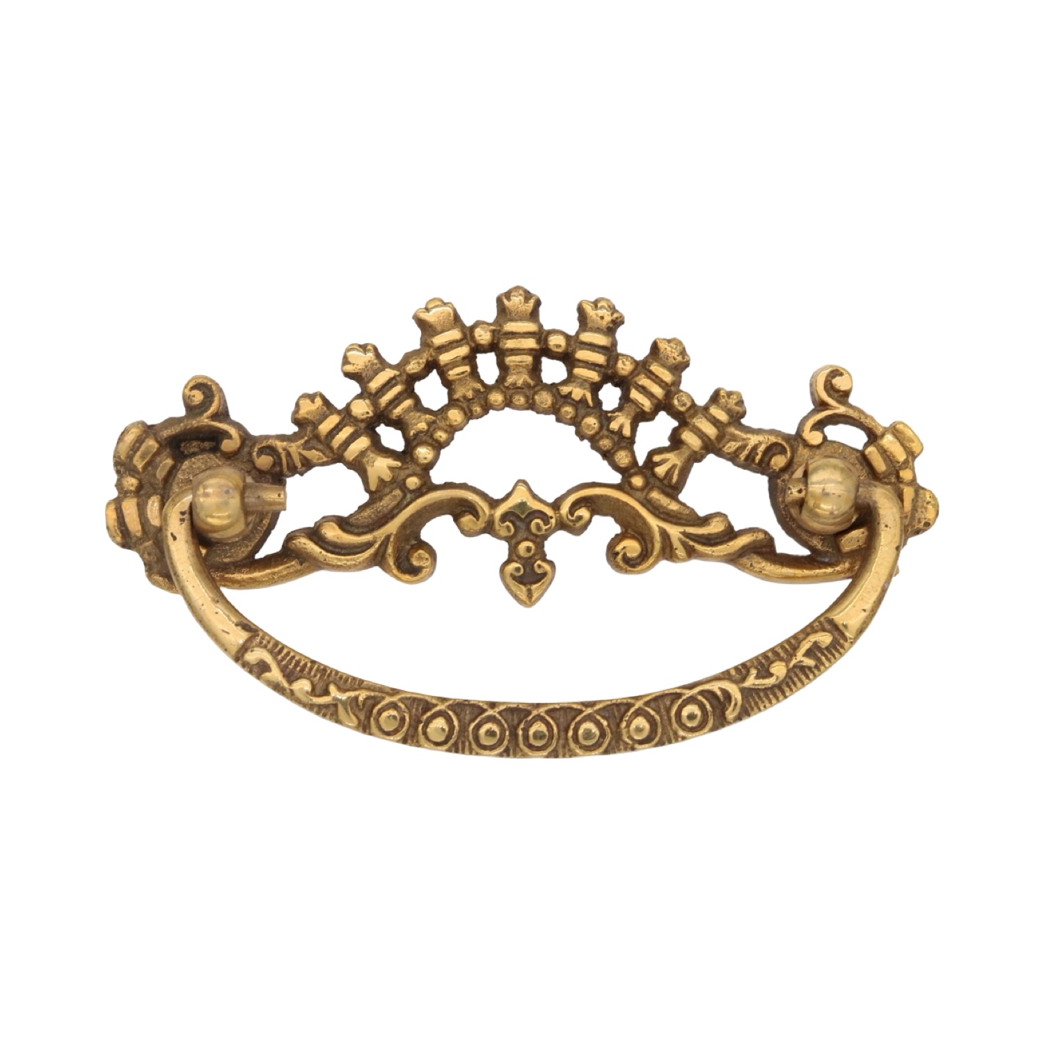Fan Top Dresser Pull in Solid Brass – The Buckingham – 3 Finish Choices