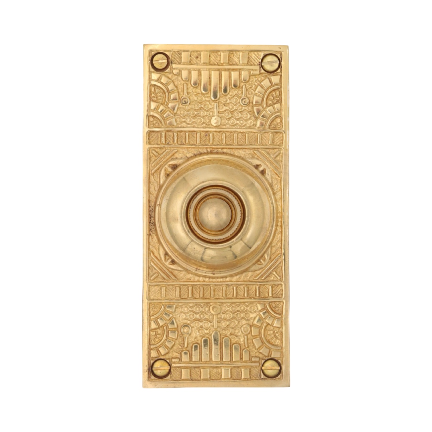 Victorian Style Push Button Solid Cast Brass Doorbell - 3 Finish Choices