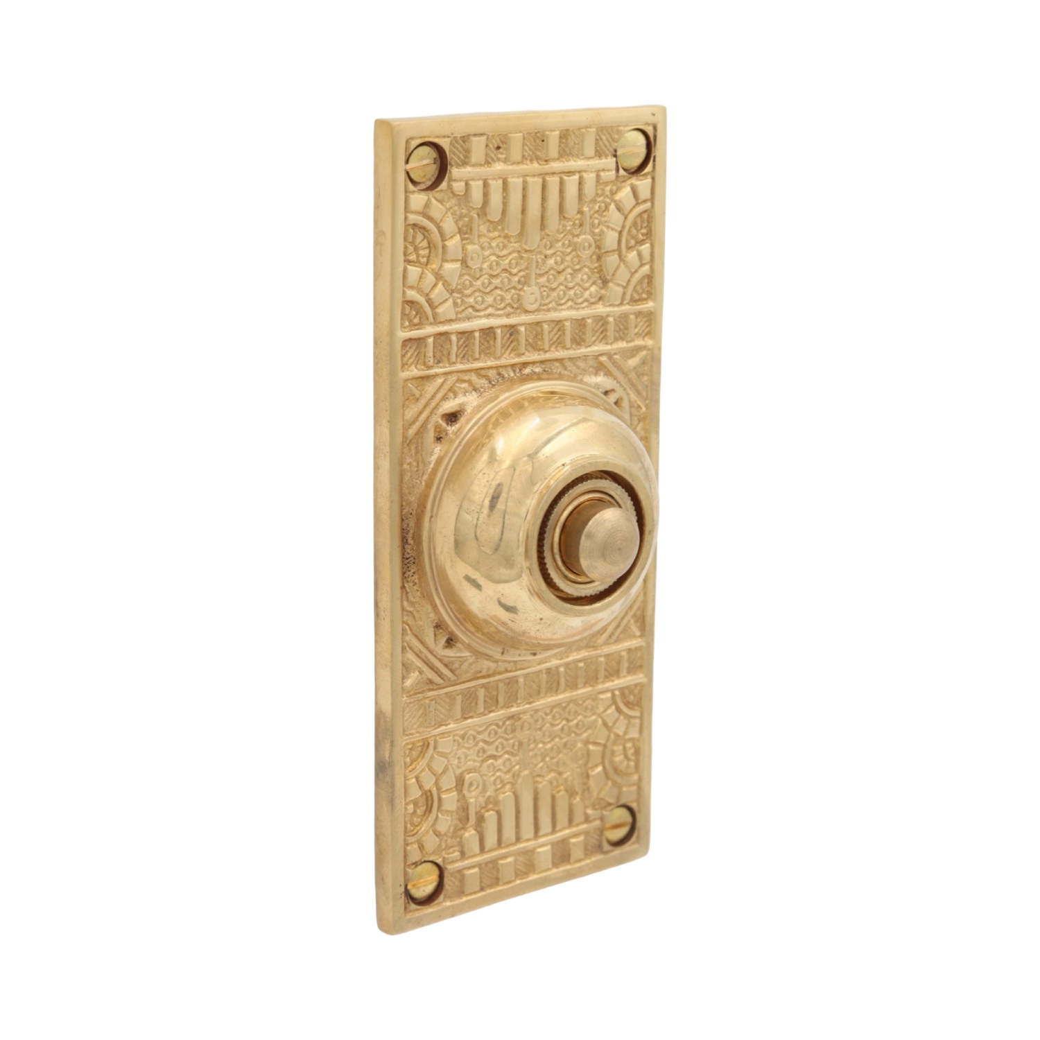 Victorian Style Push Button Solid Cast Brass Doorbell - 3 Finish Choices