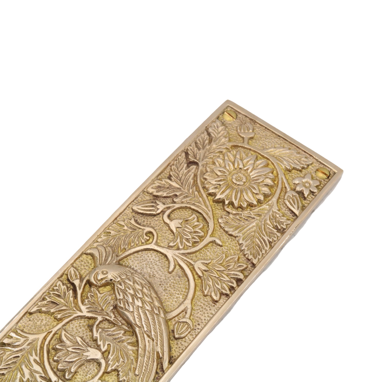 Parrot Motif Push Plate in Cast Solid Brass - 3 Finish Choices