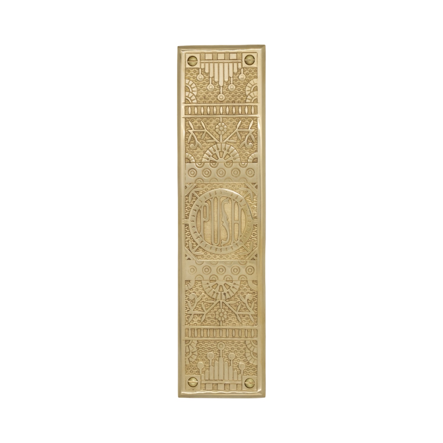 “The Hartford” Brass Push Plate with Lettering 11 1/2 inches – Choose Finish