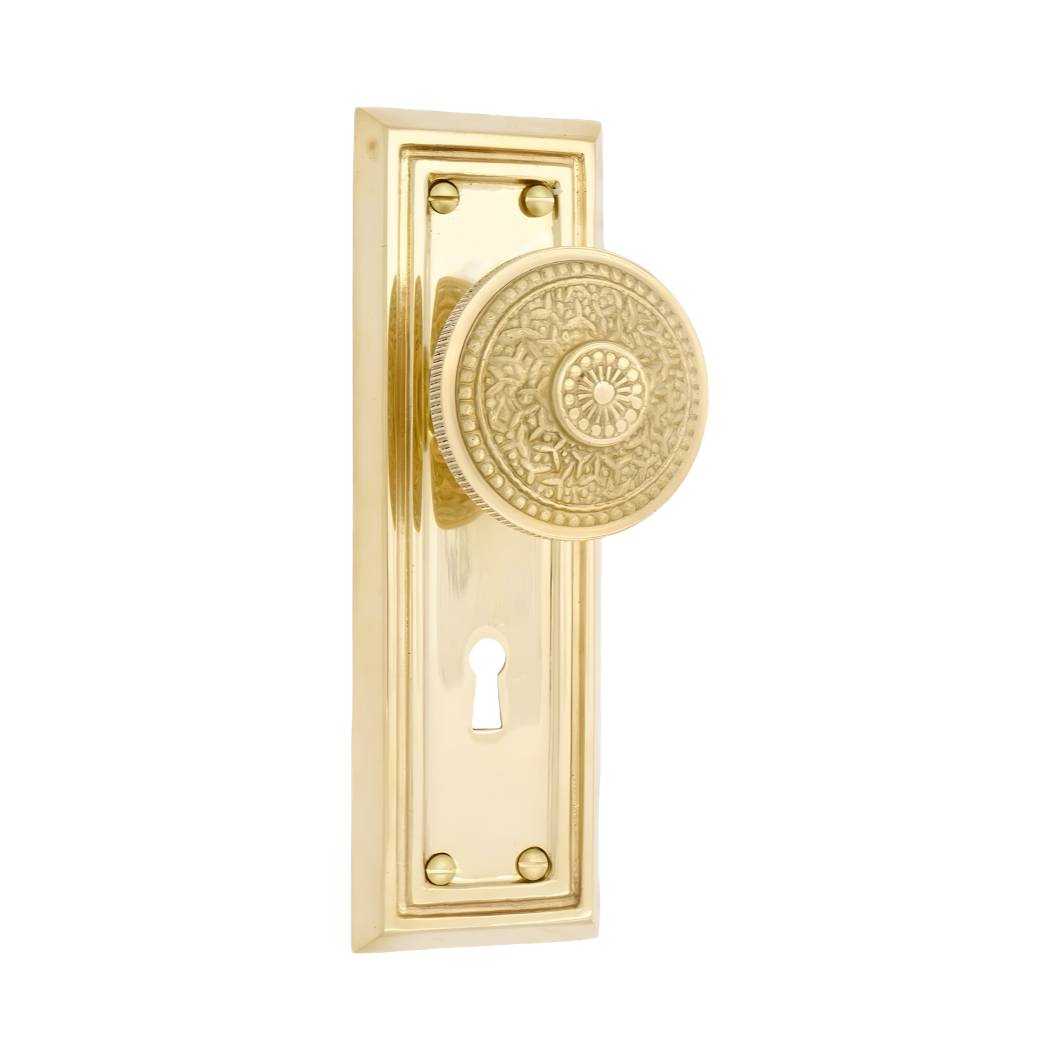 The Williamsburg Passage Set in Polished Brass – 5 Door Knob Choices