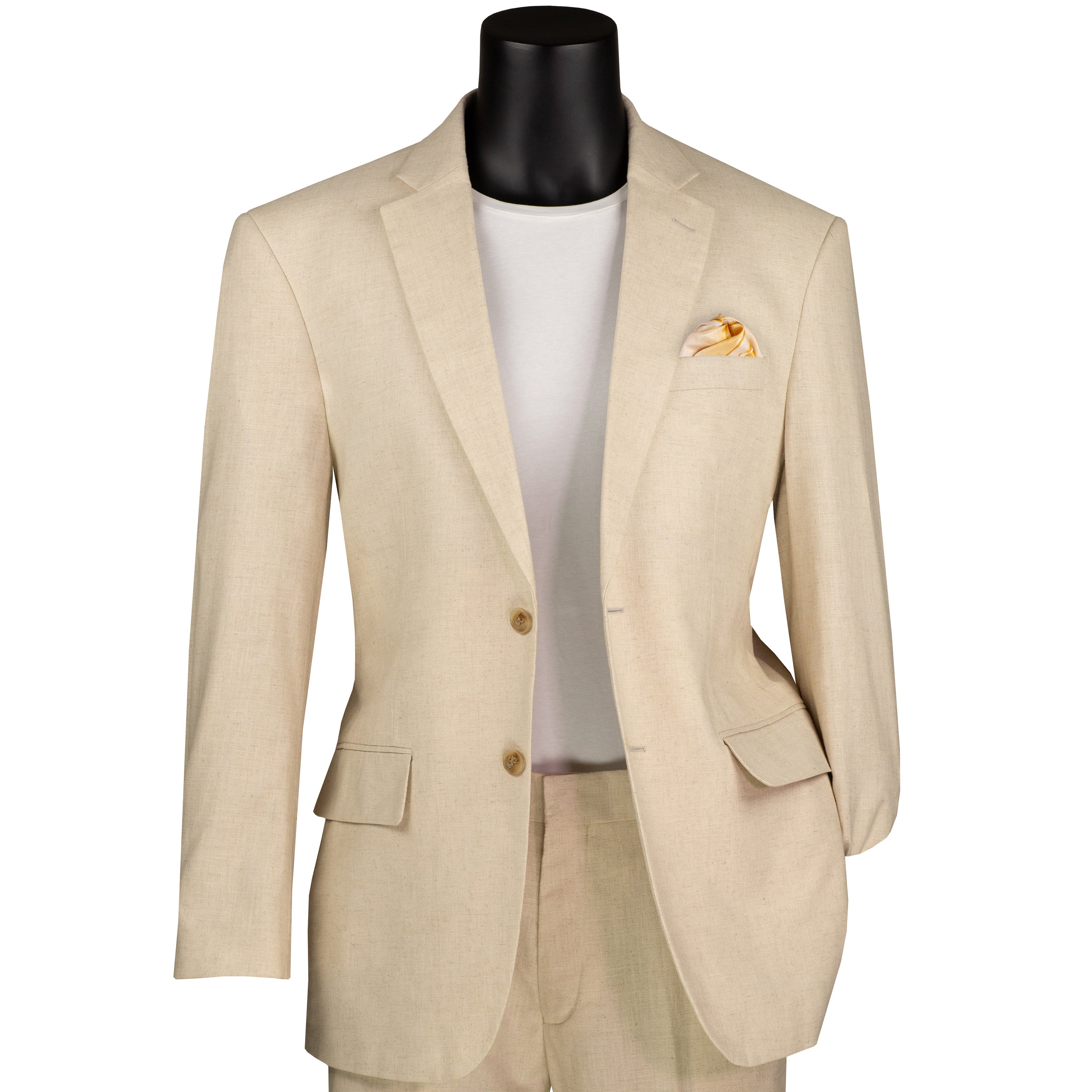 VINCI Herren hellbraun Leinen 2-Knopf Modern Fit Sommeranzug, 38S-56L - NEU - Bild 13 von 75